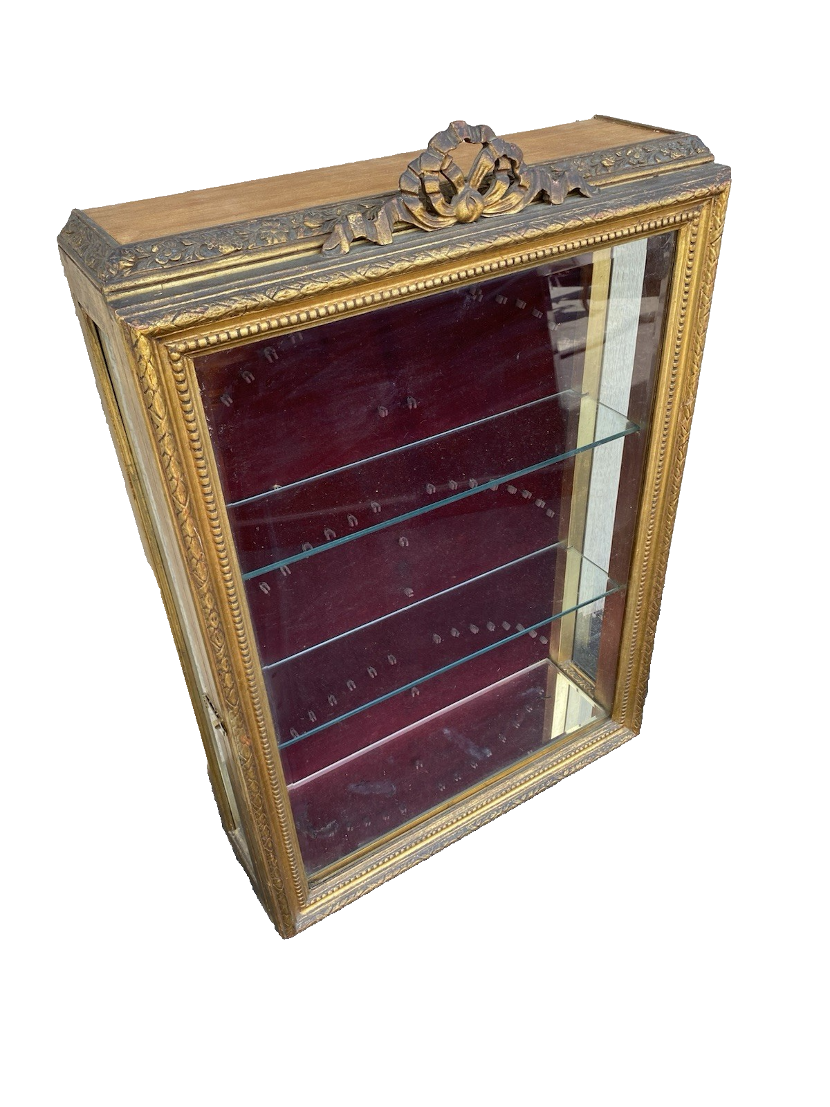 66543    Gold Decorator Whatnot Wall Shelf Spoon Holders on Back