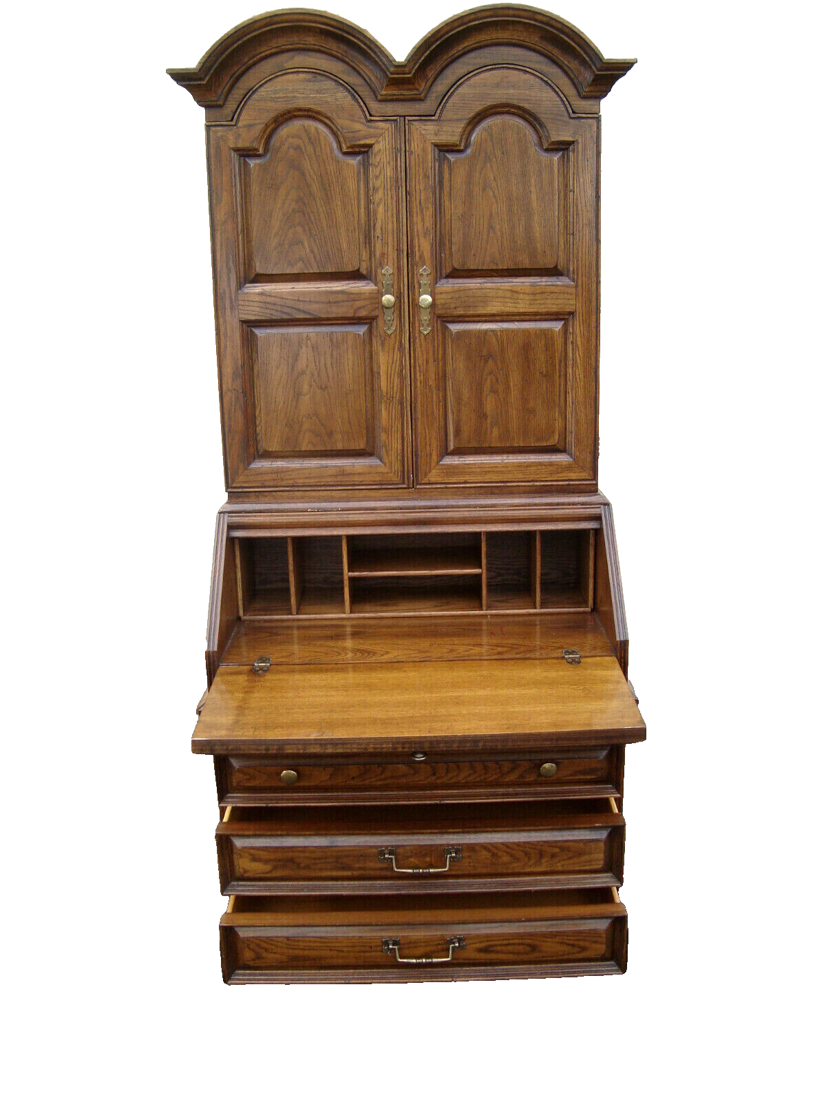 61765  Oak THOMASVILLE 2 Pc  Secretary Desk w/ Bookcase Top