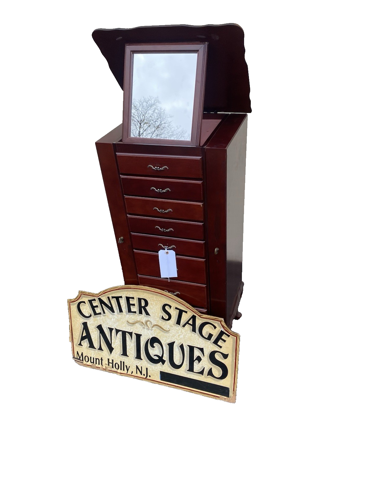 66259 Modern Jewelry Cabinet Display Curio with Mirror