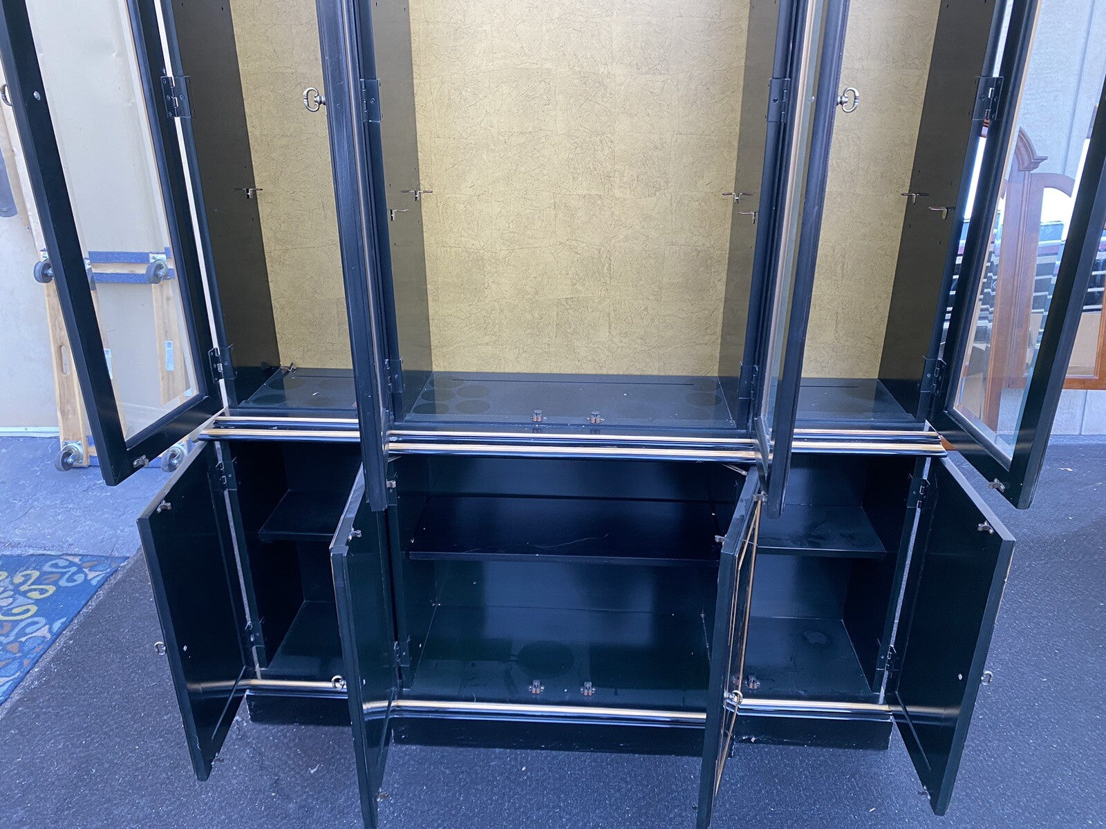 66268  ETHAN ALLEN Oriental Breakfront Curio Cabinet