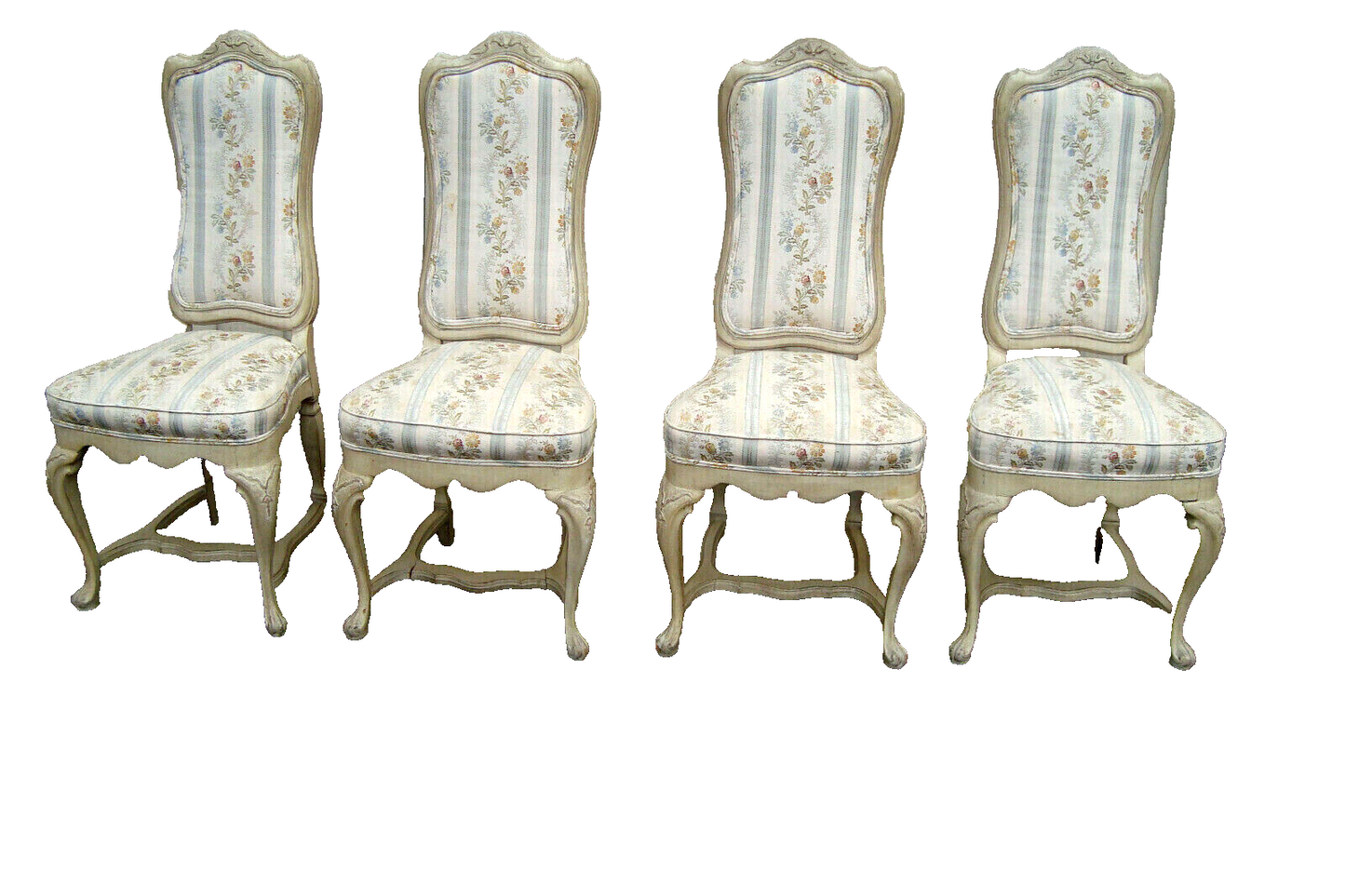 60853 Set 4 Romantic Shabby Dining Chairs