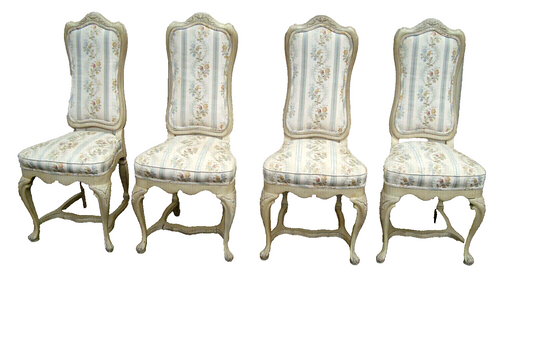 60853 Set 4 Romantic Shabby Dining Chairs