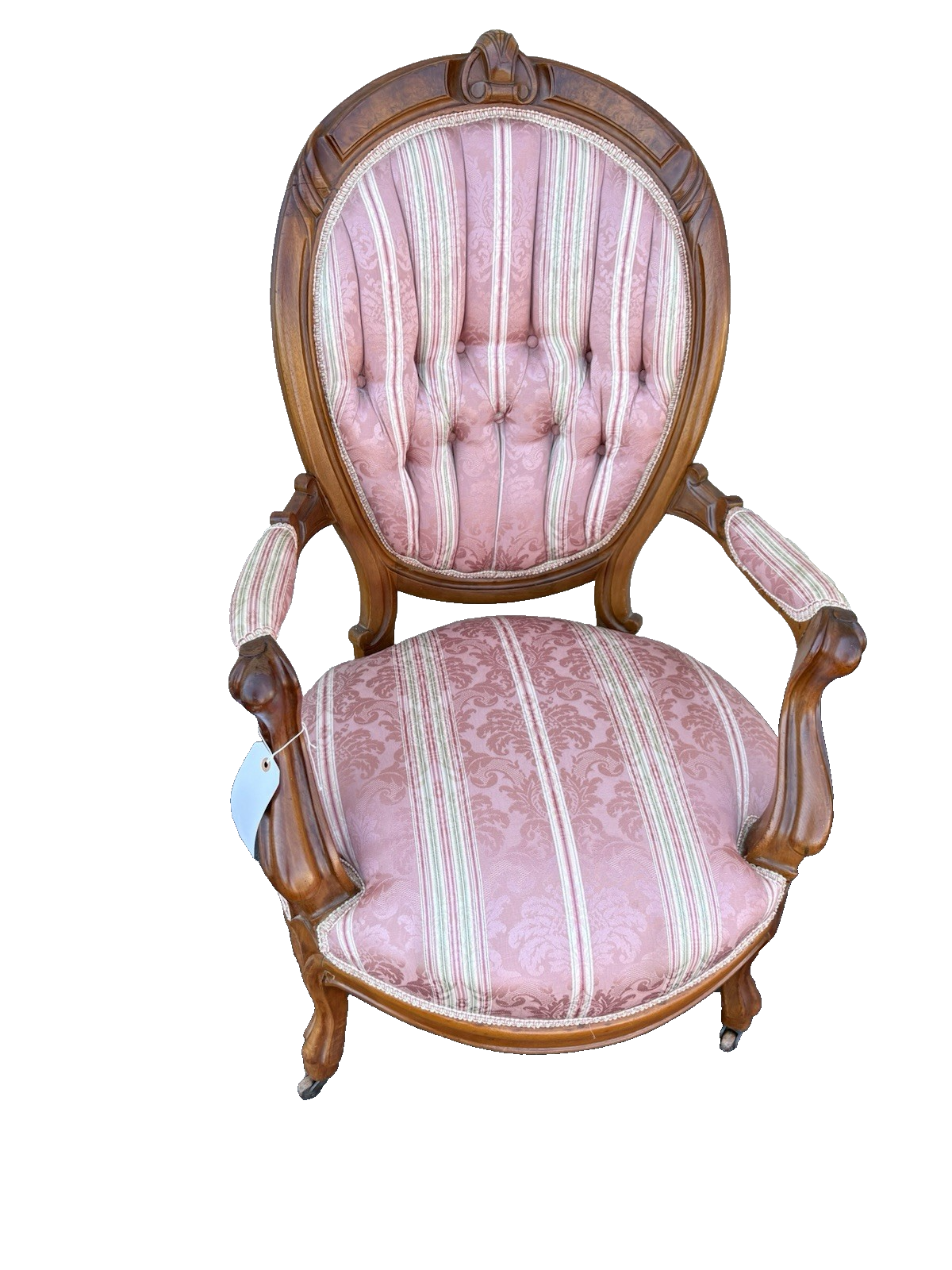 65750 Antique Victorian Walnut Armchair Chair