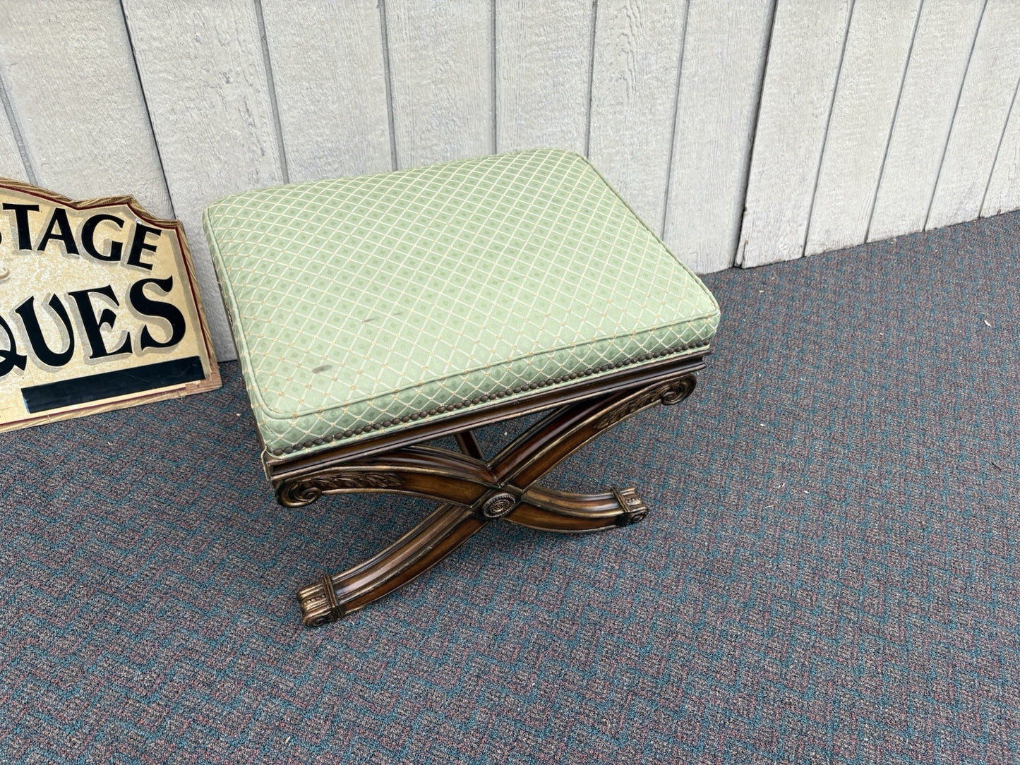 66698 Decorator Modern X Stool Bench Ottoman