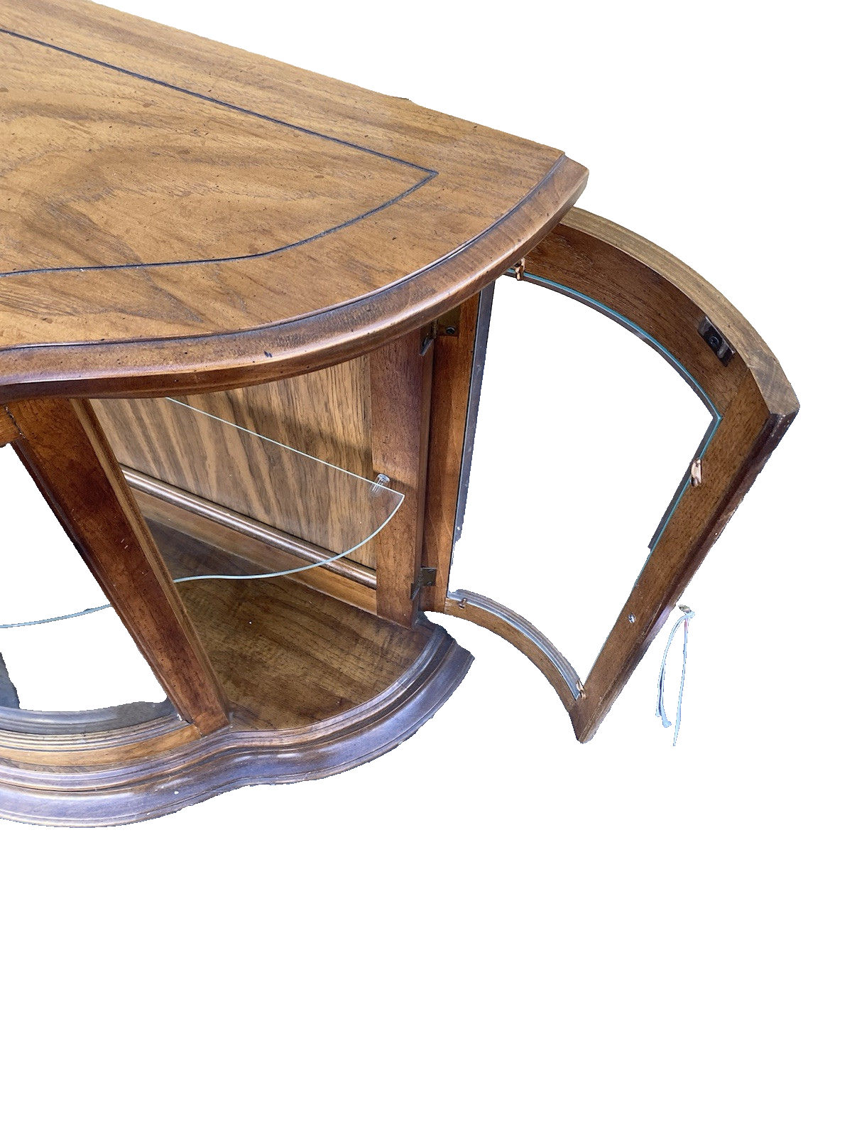 64540 Bow Glass Credenza Curio Cabinet