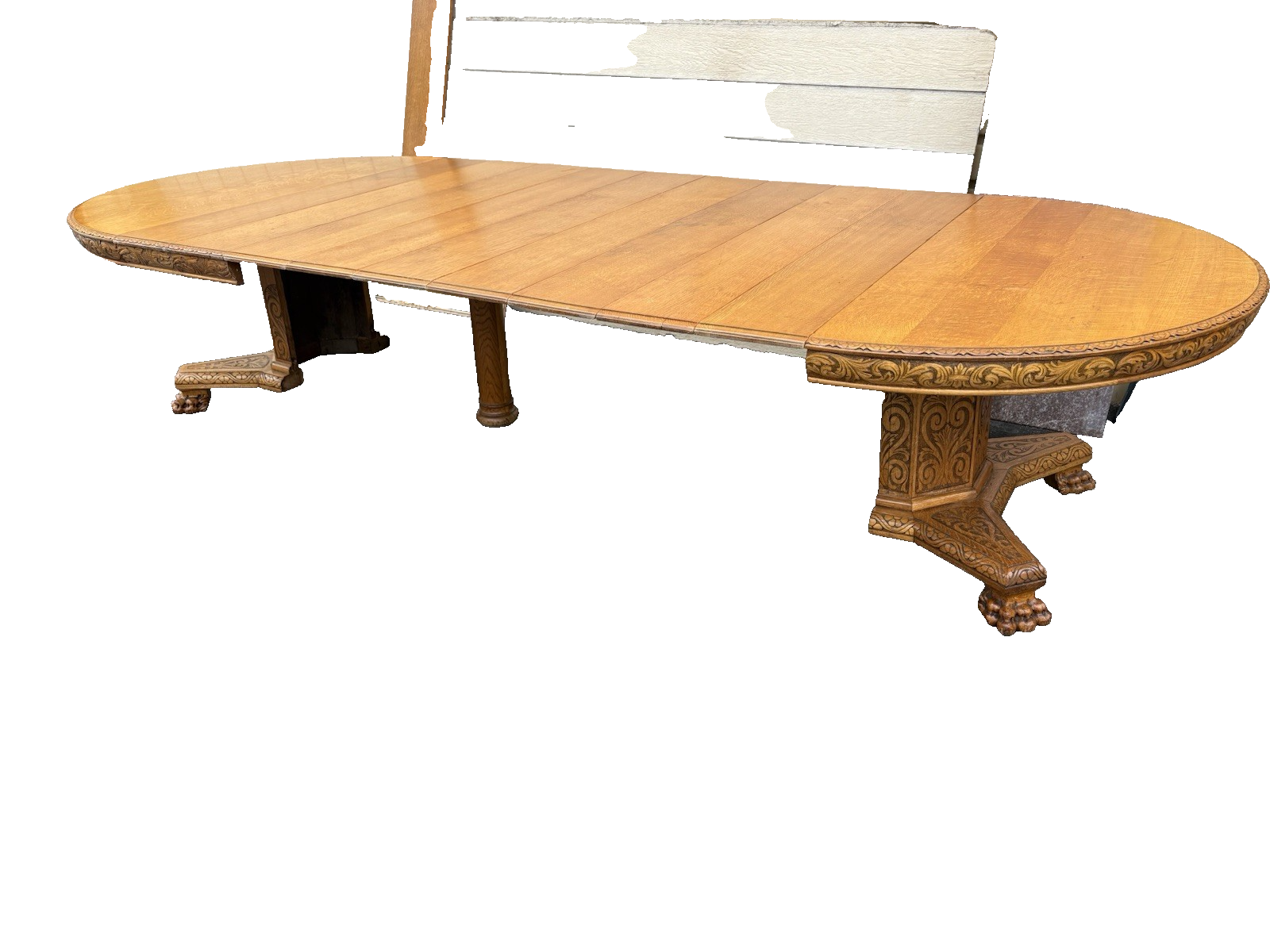 66723  Super RARE Antique Victorian Table w/ 10  Leafs Top 54" x 144"