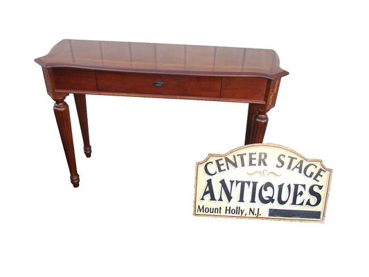 63917   Banded Mahogany Console Hall Table Stand