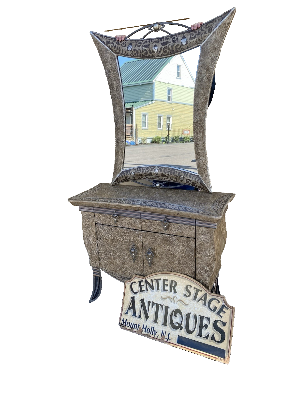 66137 Modern Console Hall Table with Mirror