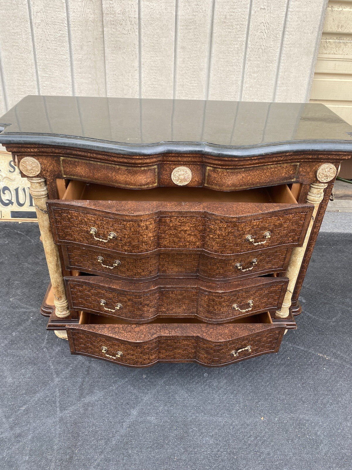 64591 Marble Top Server Chest Sides Open