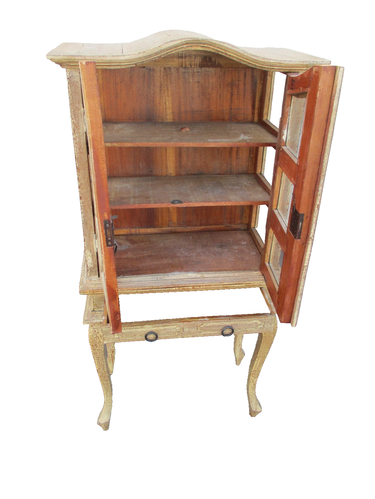 63592 Rustic Primative 2 piece Country Cabinet Curio 