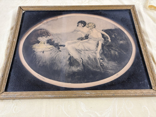 ART MS:      Deco Print French Dolls Cote'  Louis XV Style Picture