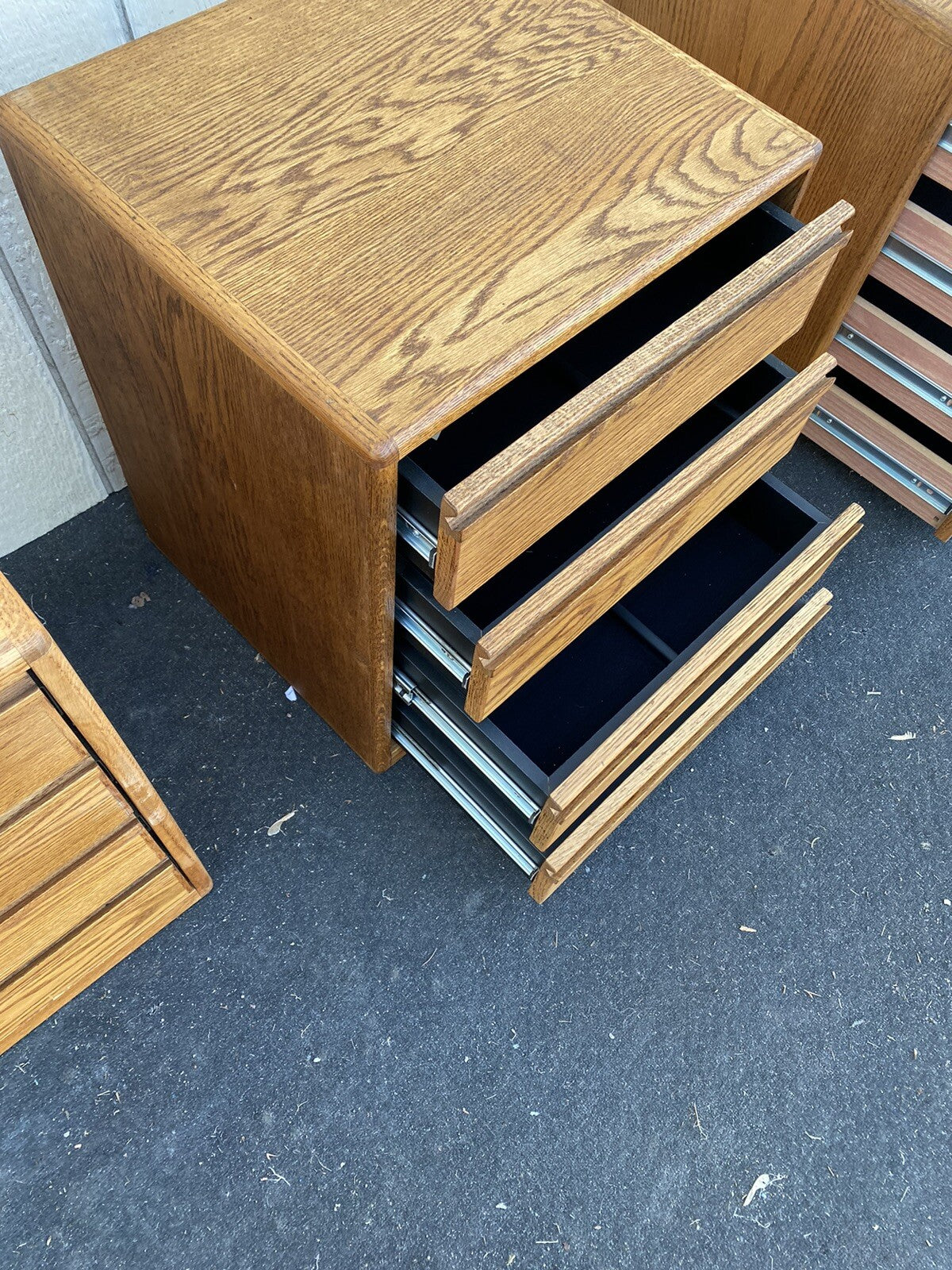 66261   PAIR   Oak 4 Drawer File Cabinets