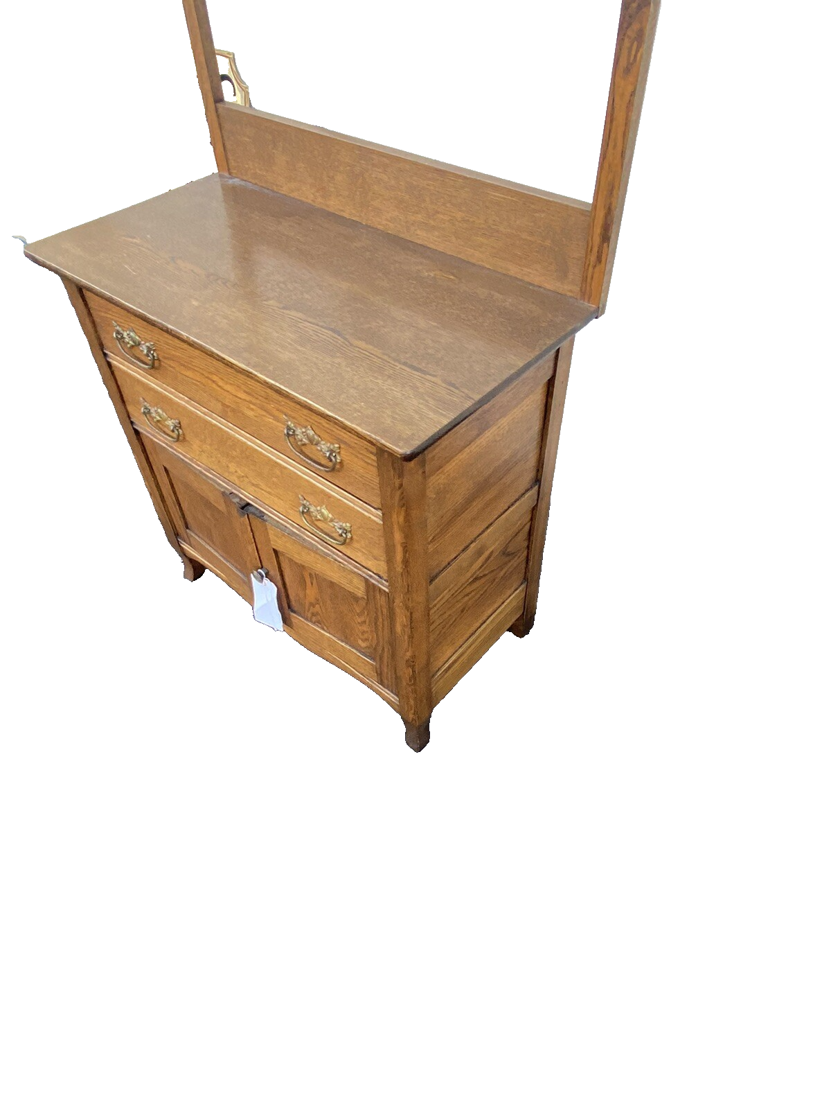 65942 Antique Victorian Oak Washstand Chest Dresser