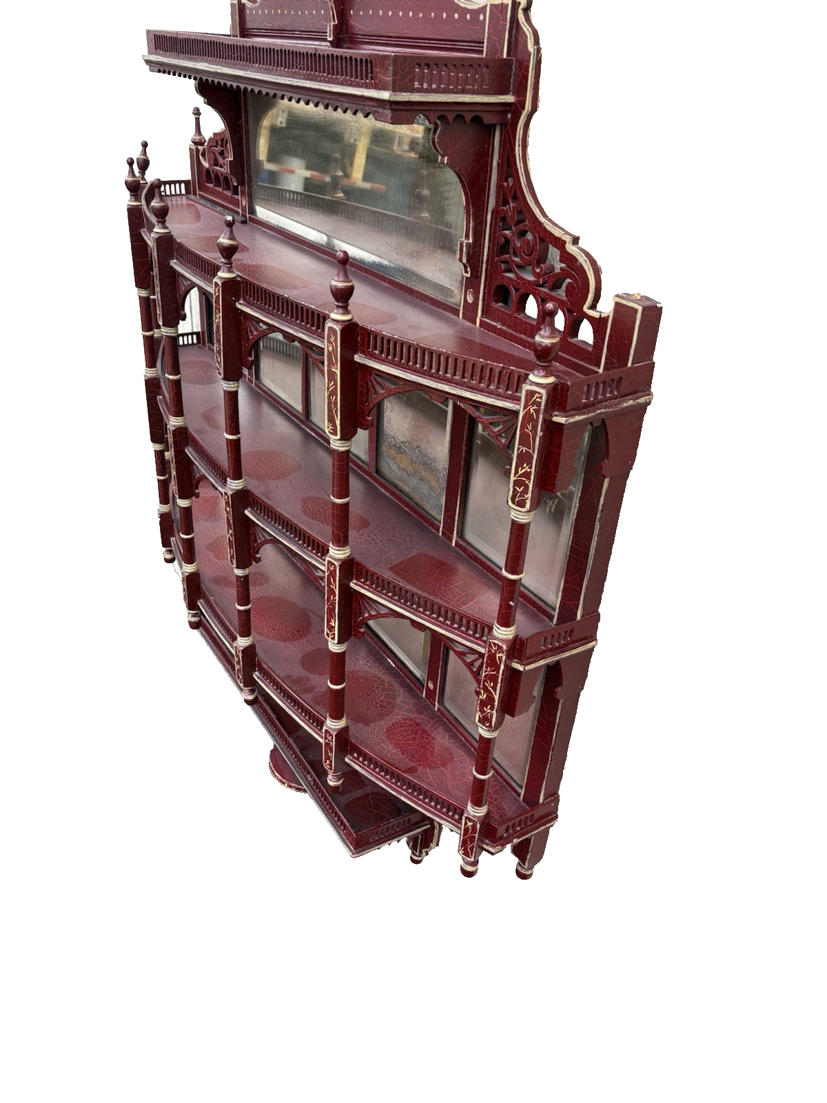 66842 Custom Hand Painted Victorian Whatnot Curio Wall Shelf