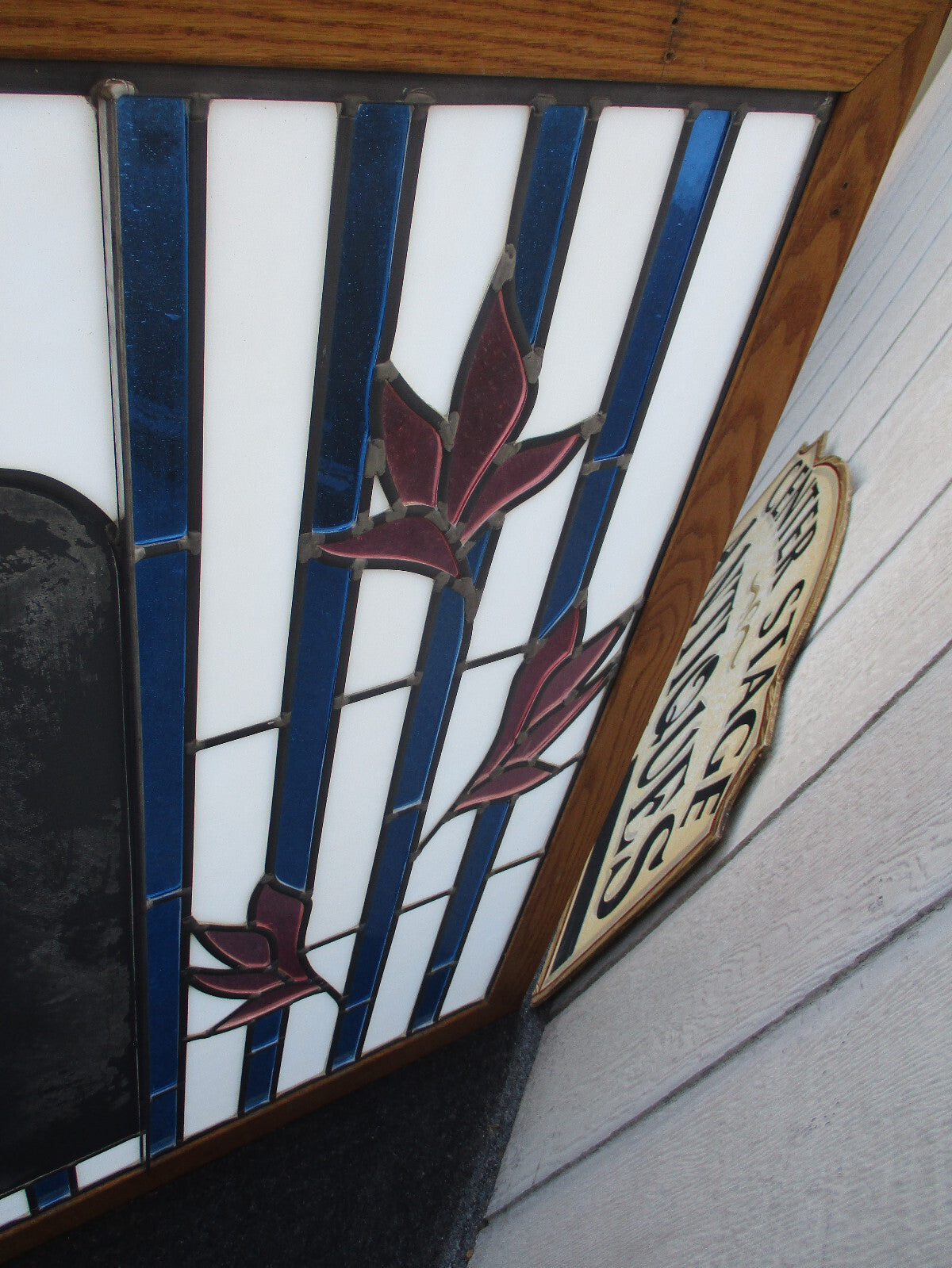 64355 Large Stain Glass Window with Mirror