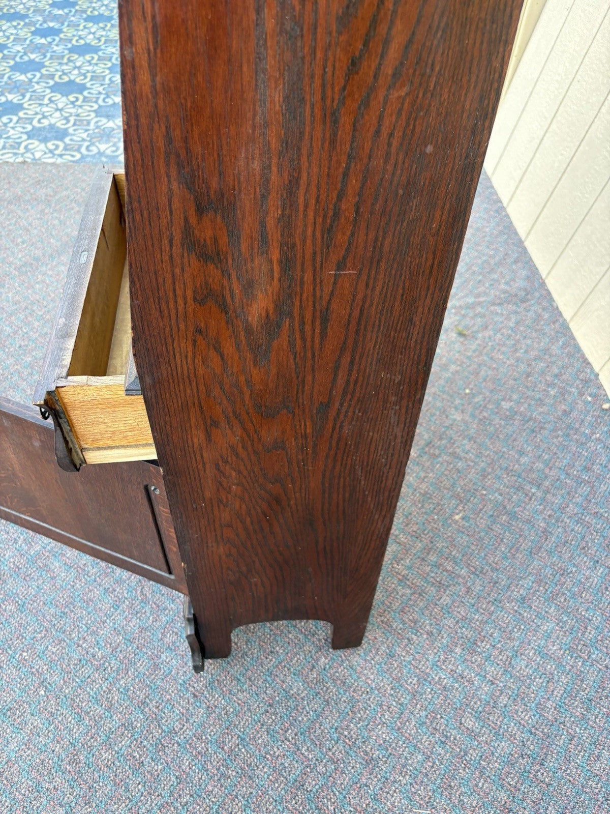 66770 Antique Victorian Oak Side by Side Desk with Bookcase
