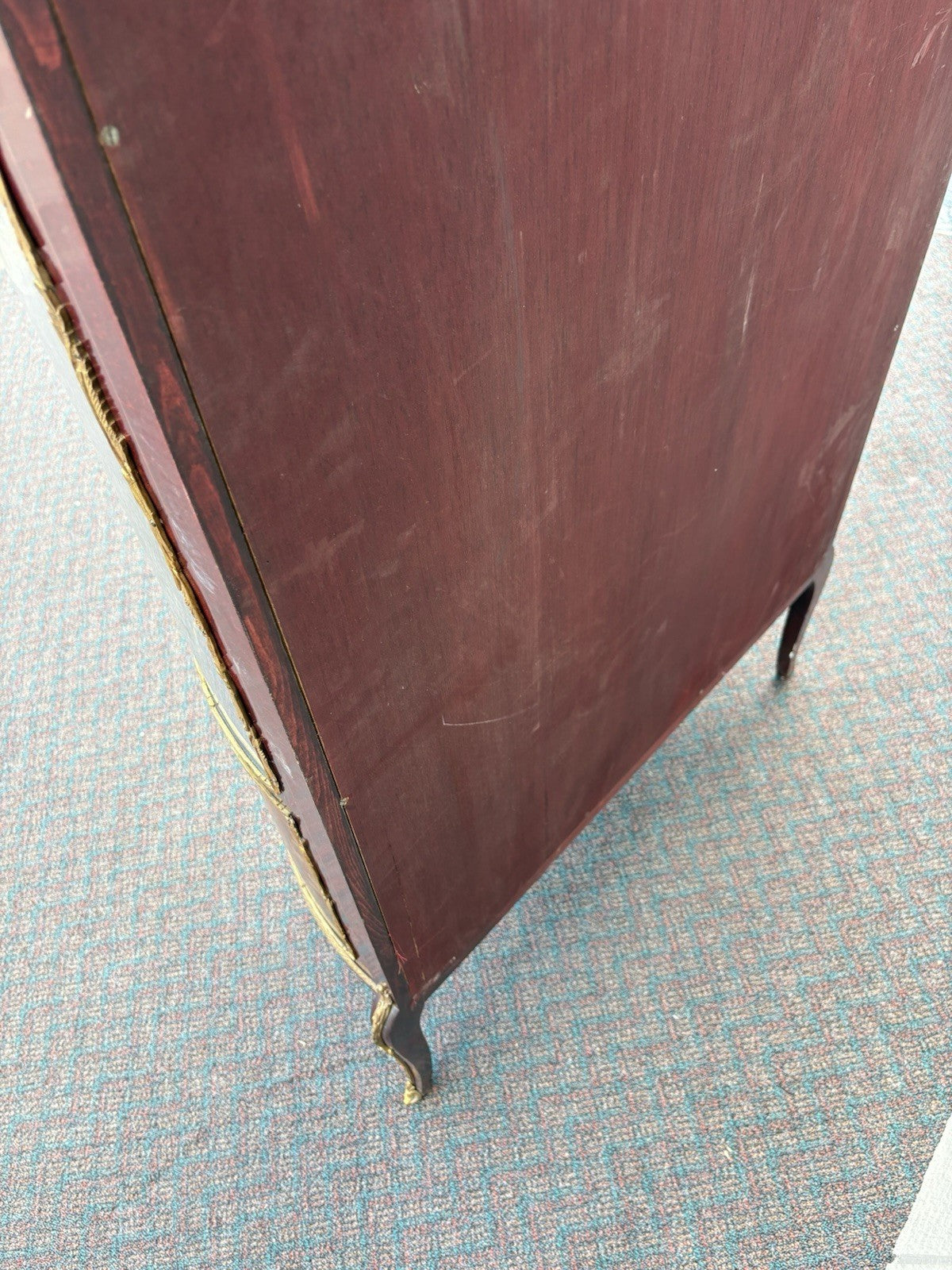 67000 Louis XV Bow Glass Curio China Cabinet with Bronze Ormalu