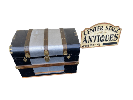 66220 Antique Dome Top Trunk Blanket Chest Storage Chest