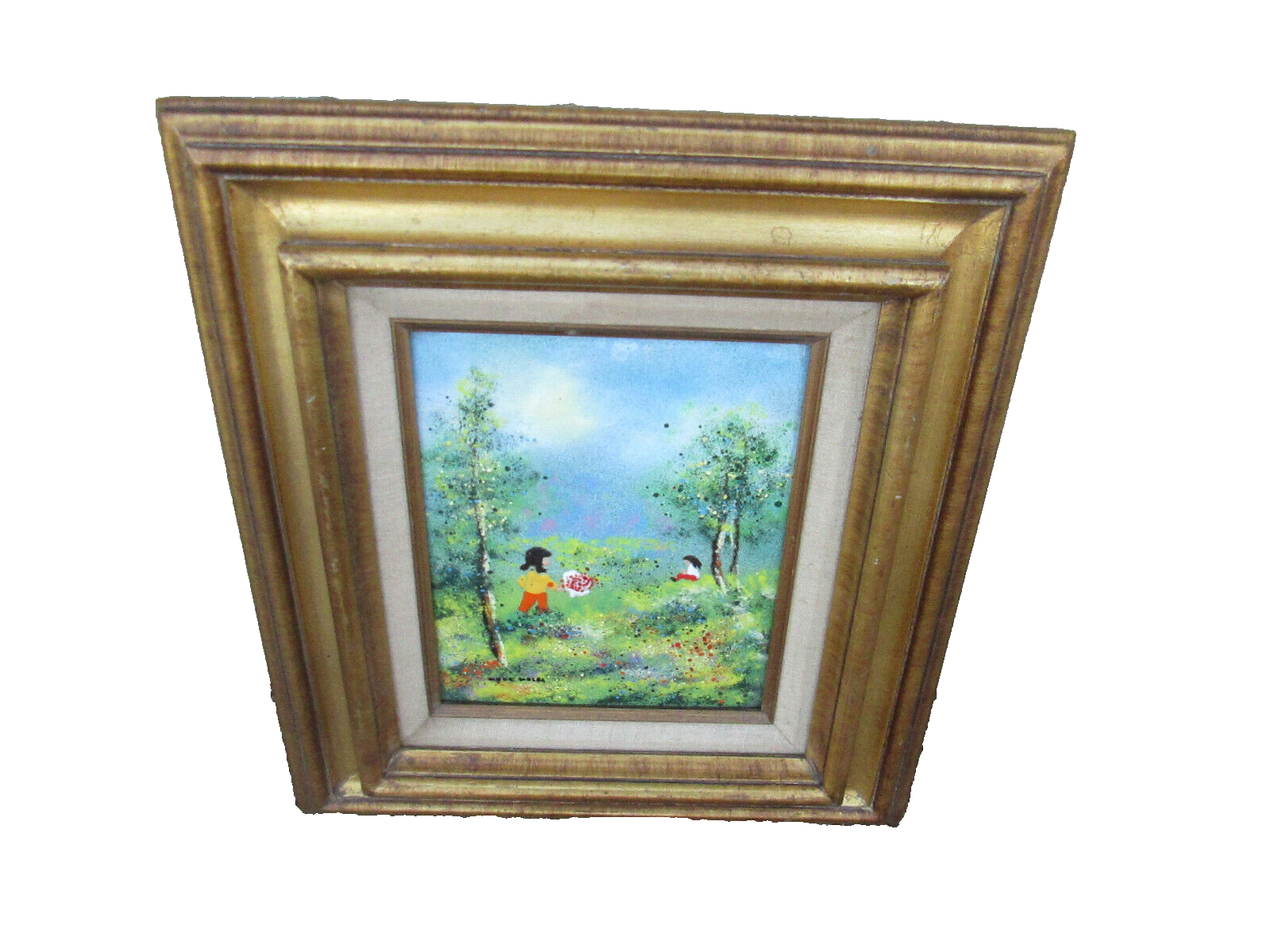 COL YS:    Oil Painting  on Porcelain In Wood Picture frame MOSES ?
