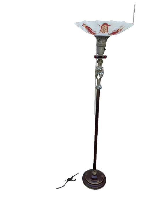 65619  Oriental Figural Torch Lamp Light