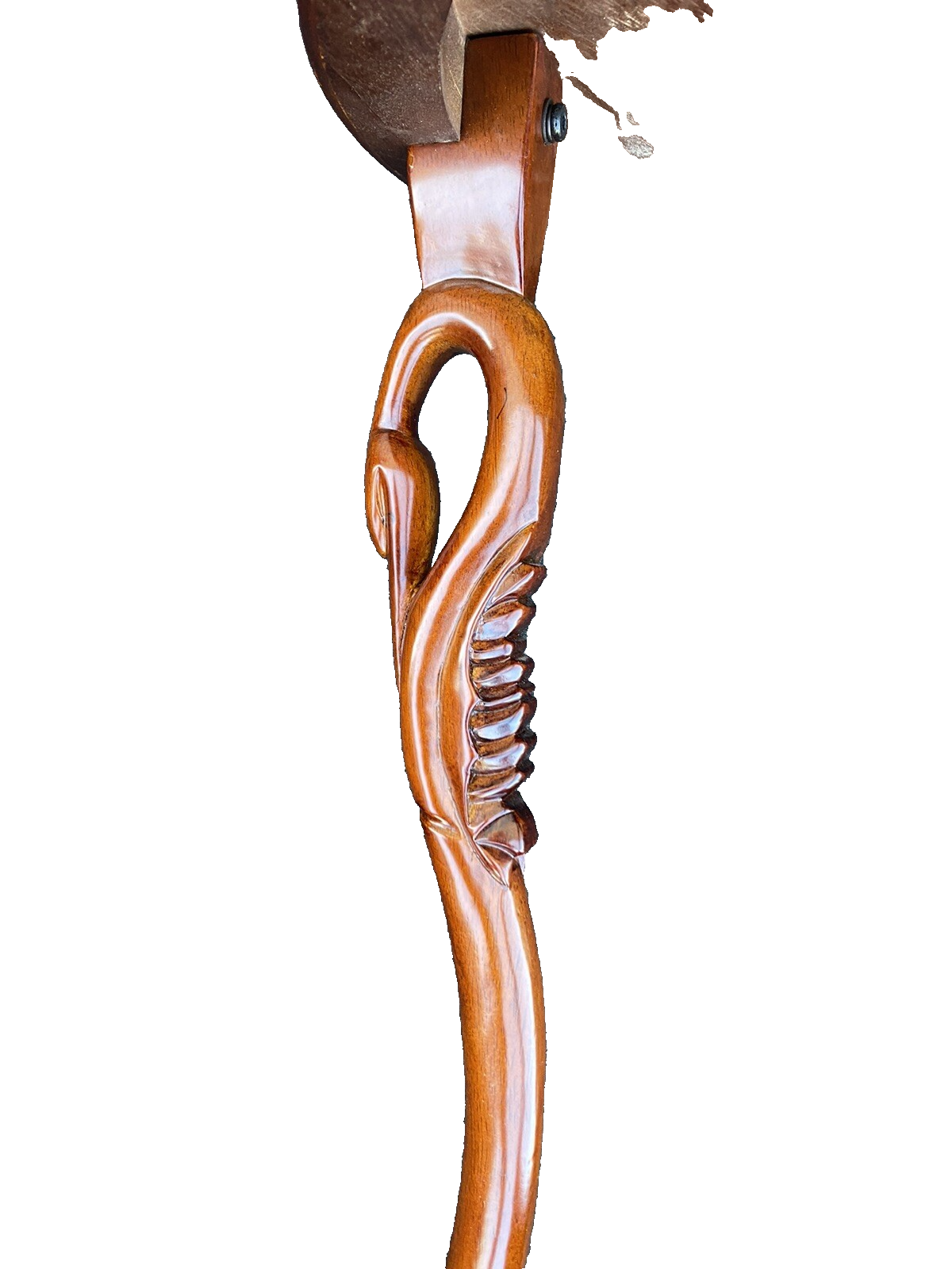 65383 Mahogany Swan Figure Lamp Table Stand