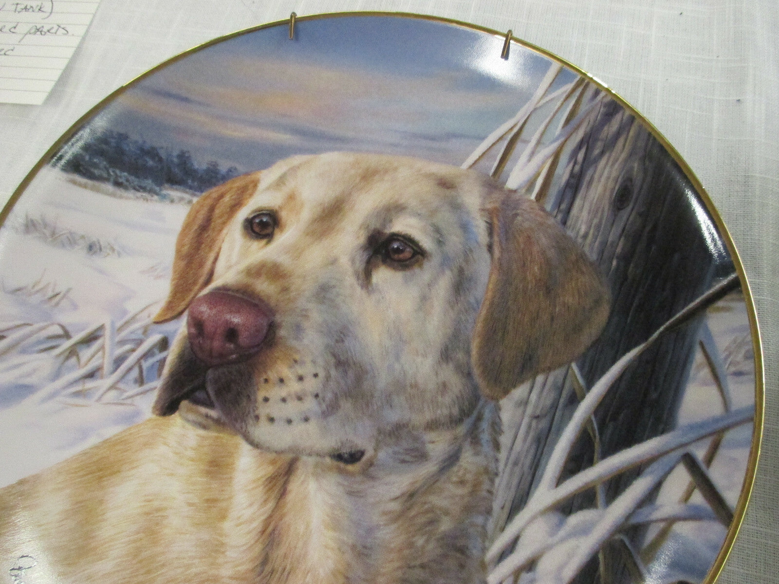 ES Set of 5 FRANKLIN MINT  Dog Porcelain Plates  8" diameter