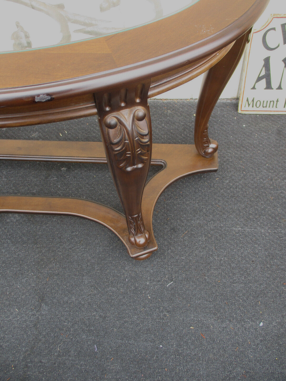 64172  Decorator Glass Top Console Sideboard Server