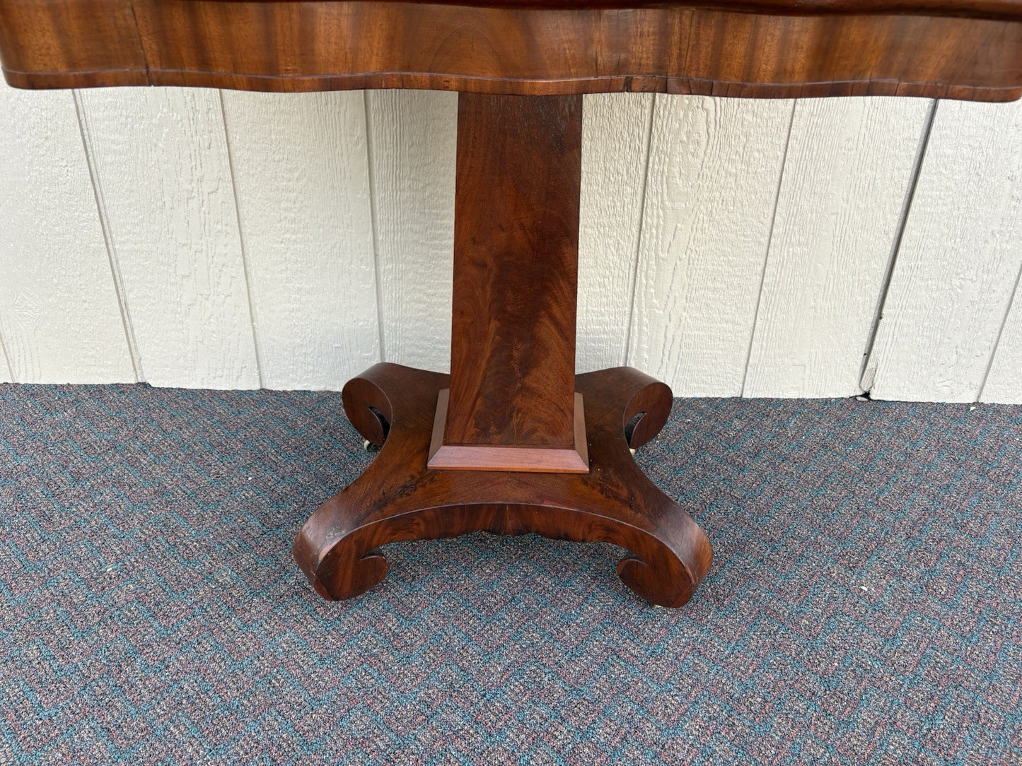 00001 Antique Empire Mahogany Flip Top Game Table Dining Table