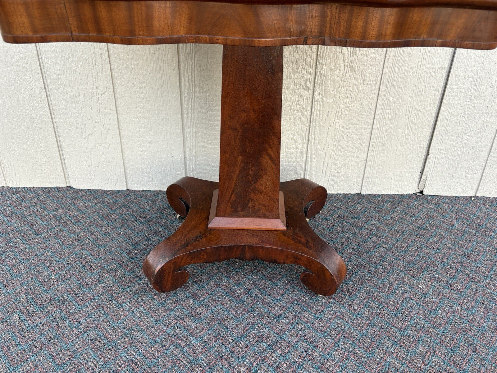 00001 Antique Empire Mahogany Flip Top Game Table Dining Table