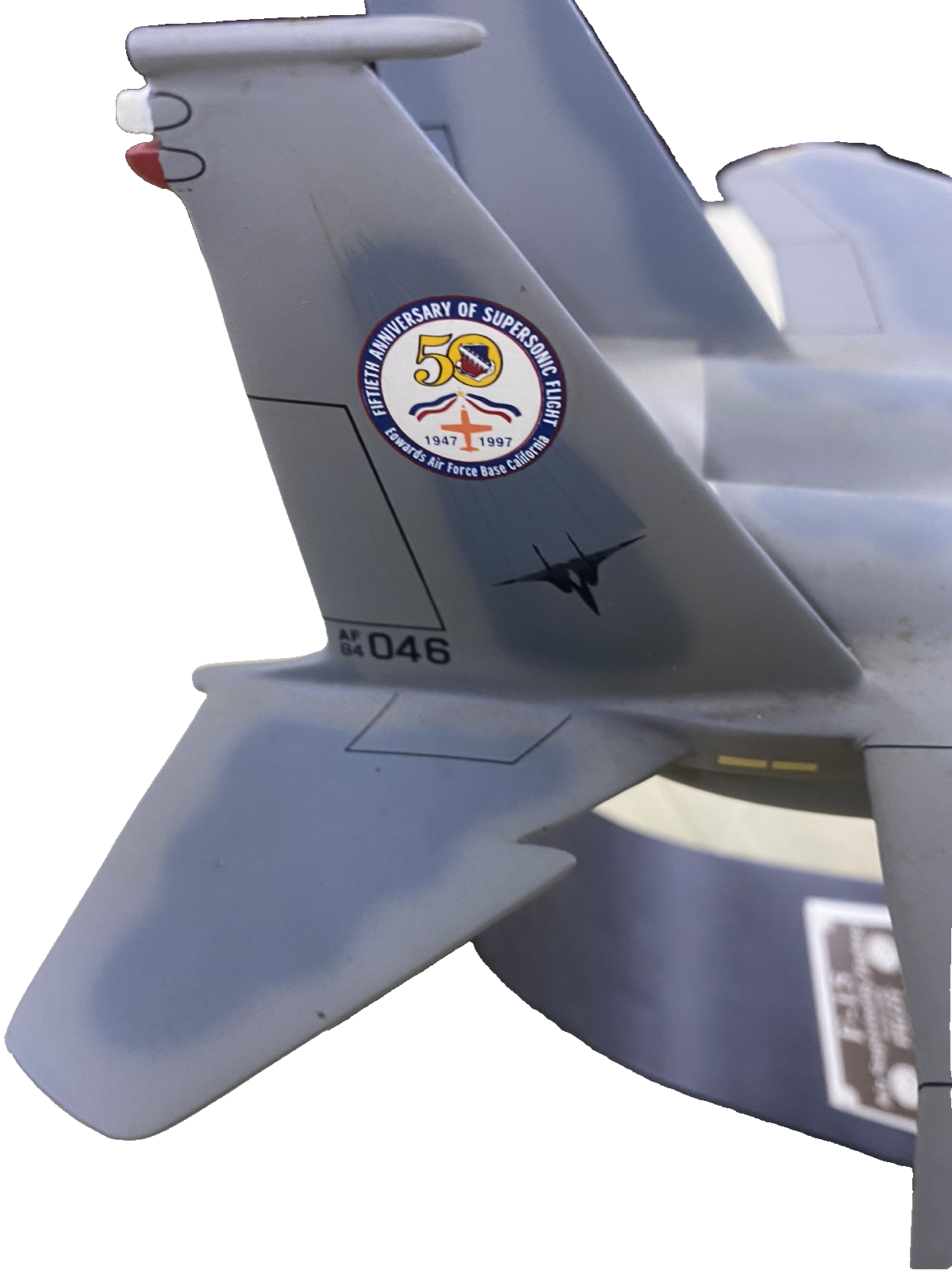 ES 215:    F 15 Jet Signed  CHUCK YEAGER  on Stand Airplane Plane  Danbury Mint