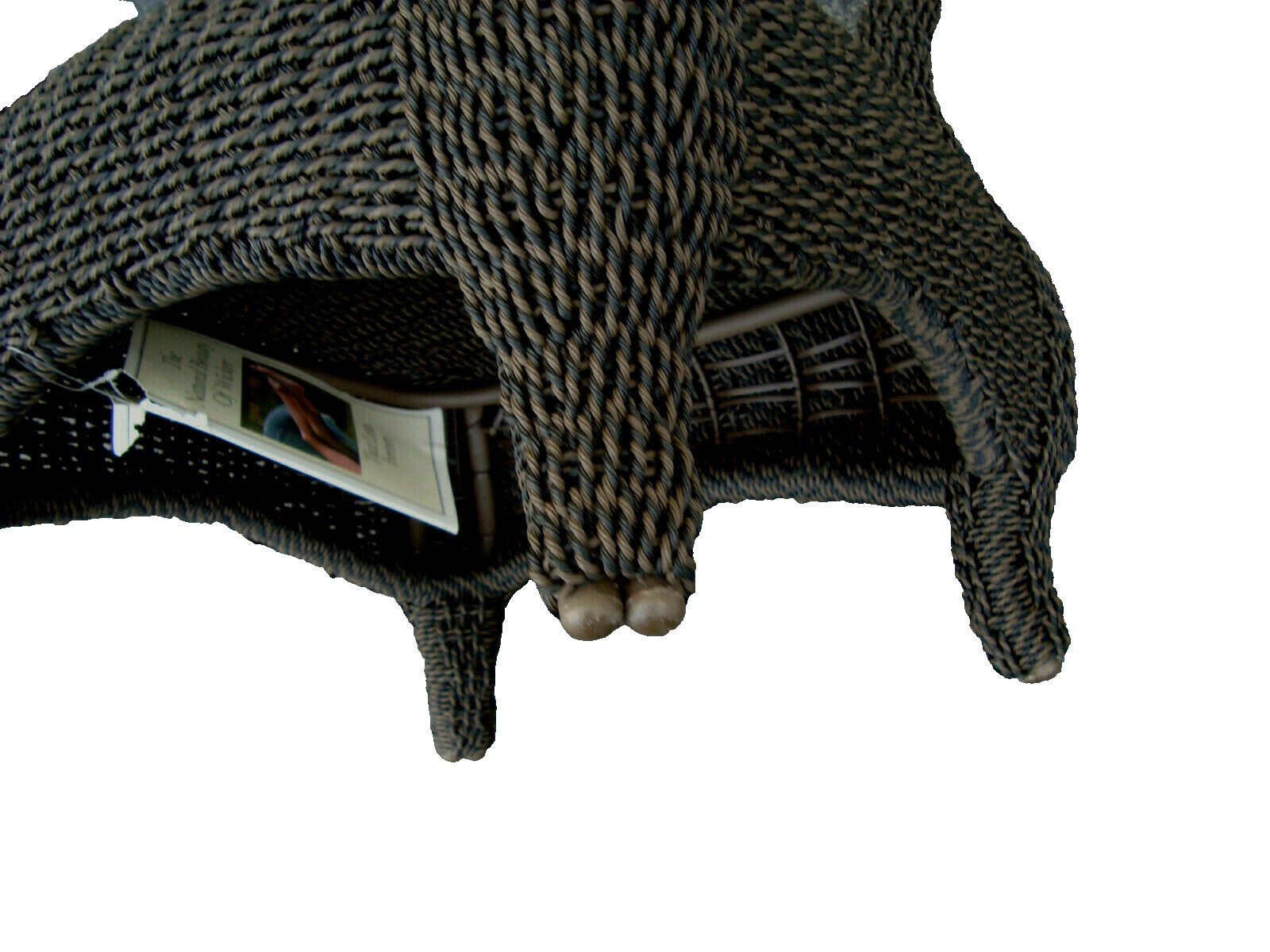 61834 Plate Glass Wicker Coffee Table Stand  36"  x 3/8" thick top