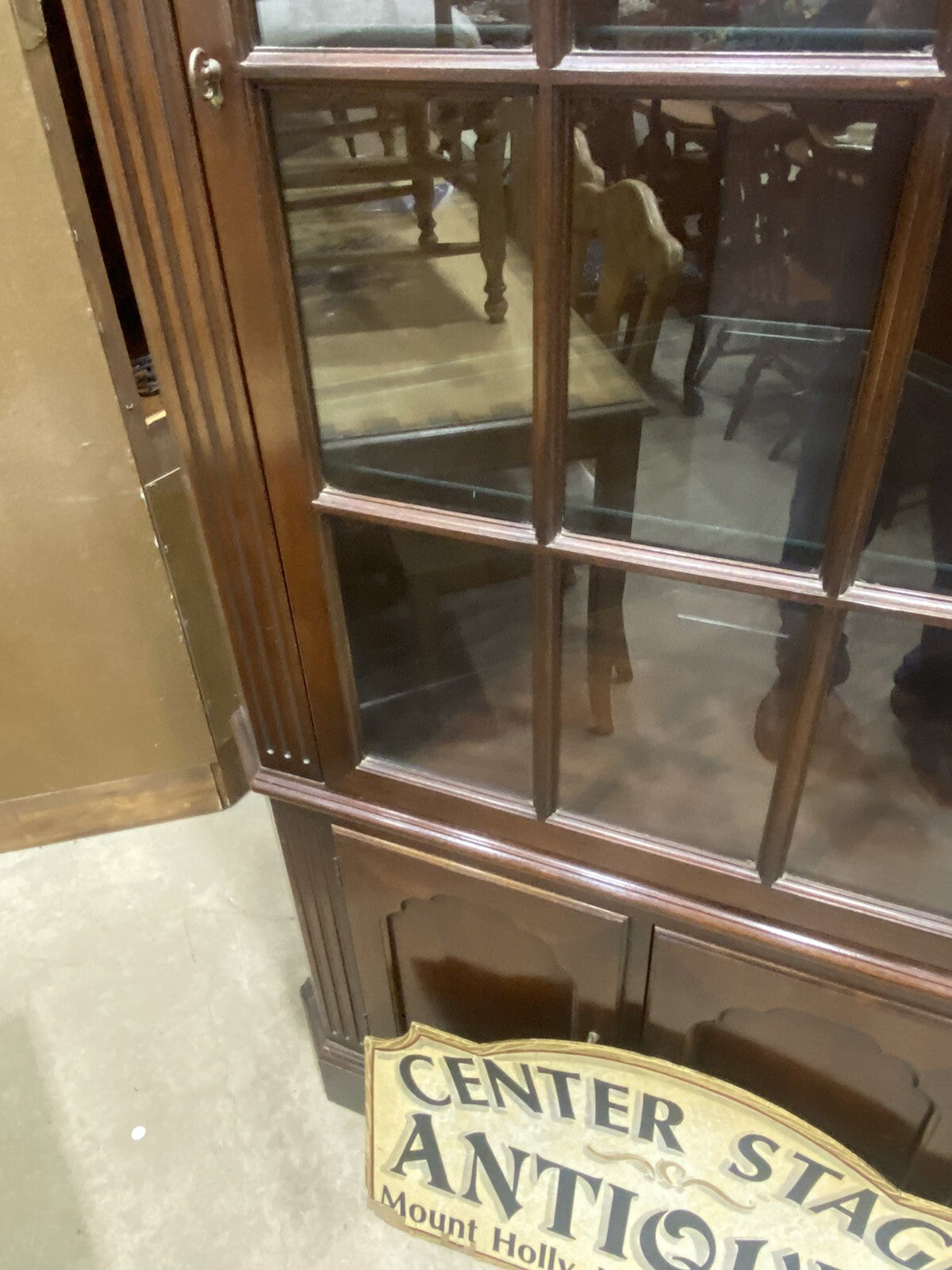 65051 Custom Hand Made Mahogany Corner China Cabinet Curio