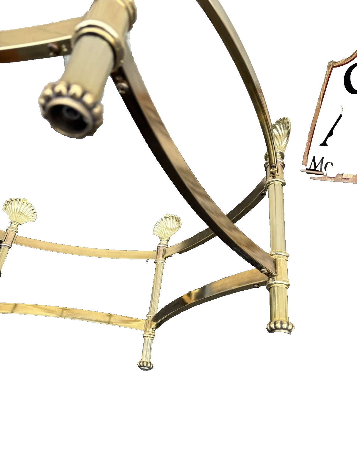 66743   QUALITY Brass and Glass Shell Design Coffee Table