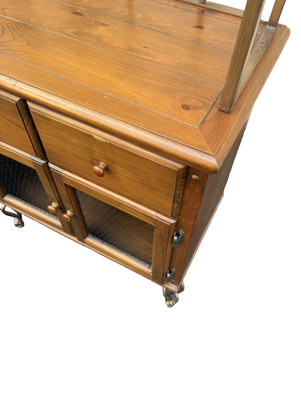 66704 Modern Bakers Rack Kitchen Cabinet with 2 drawers