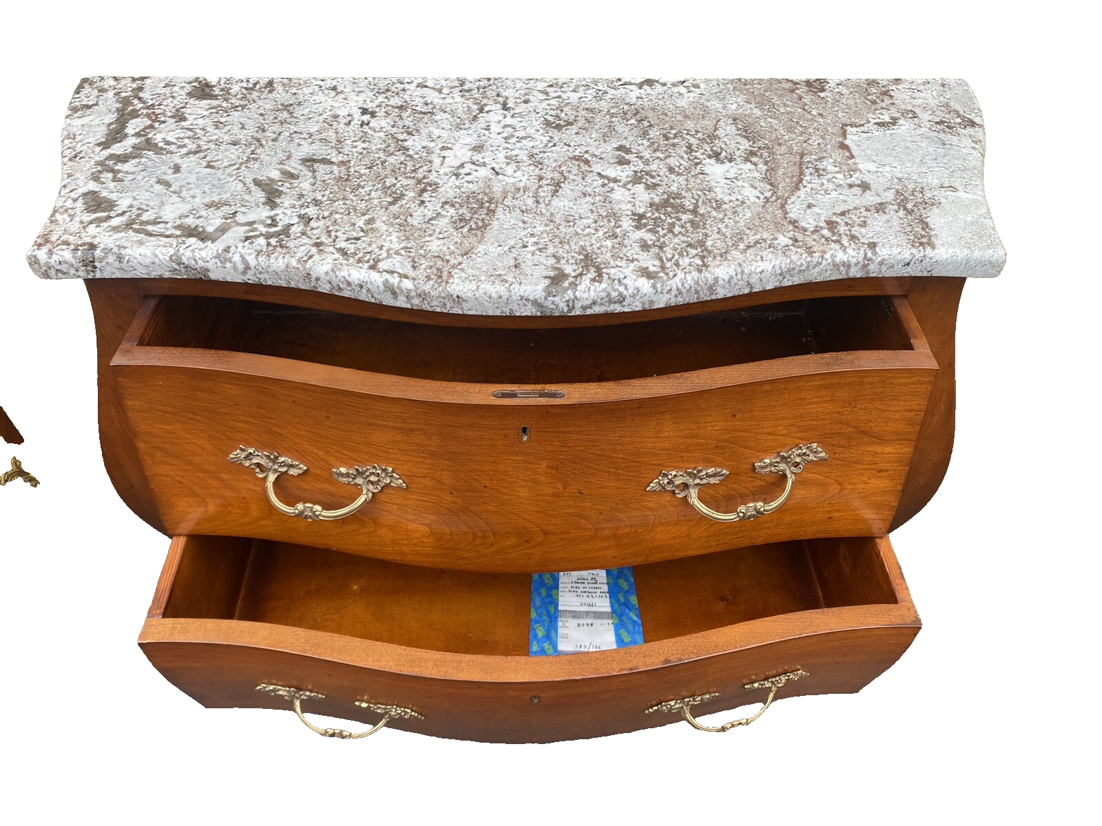 65407  ITALIAN MADE Marble Top Dresser Chest