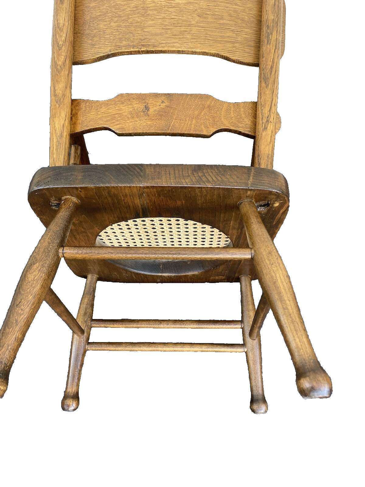 65962 Antique Oak Childs Doll Youth Chair