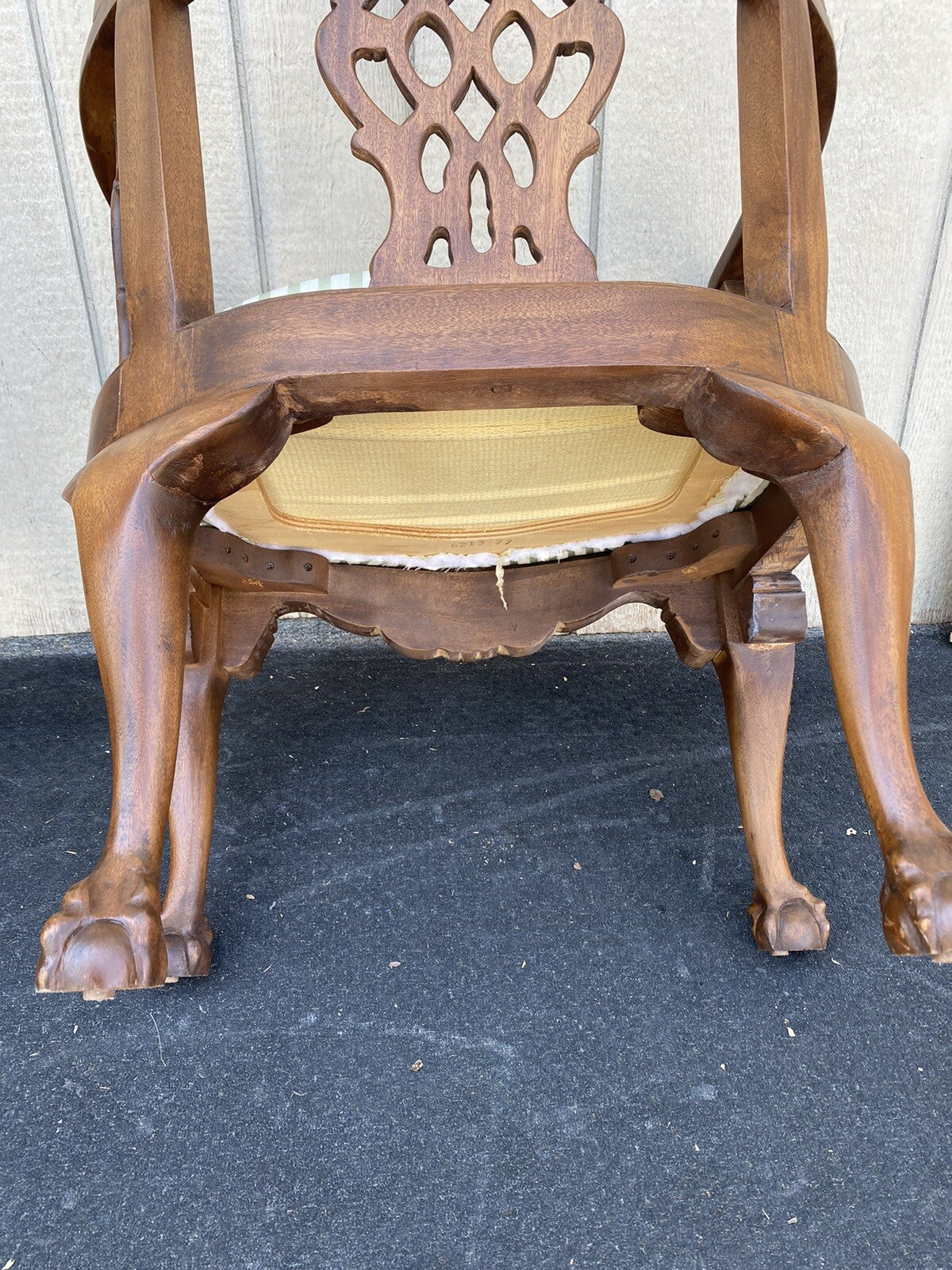 65492 +  65504 :   Pair Solid Mahogany Hand Carved Armchairs Chair s