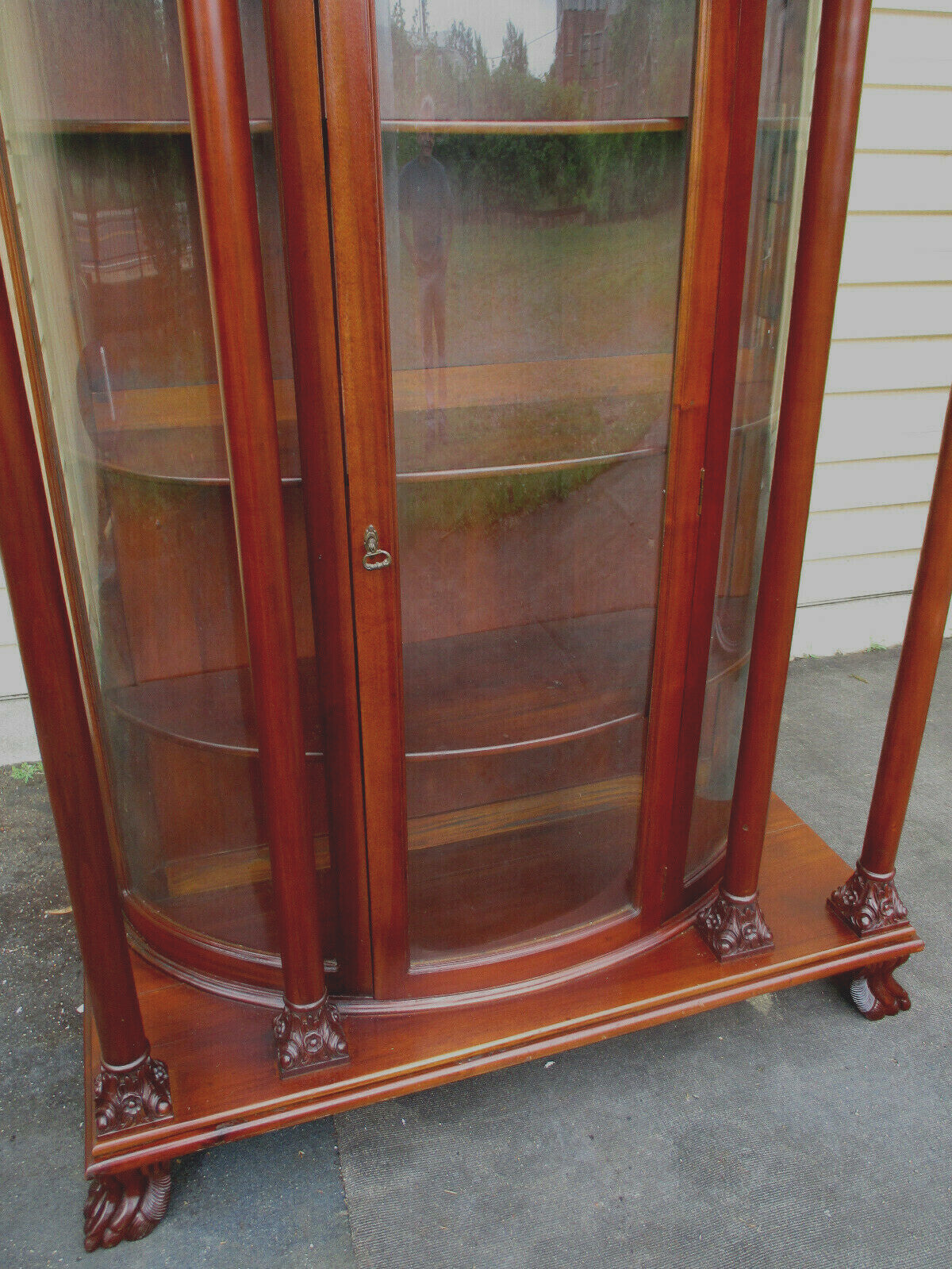 63159  Antique Victorian Mahogany China Cabinet Curio
