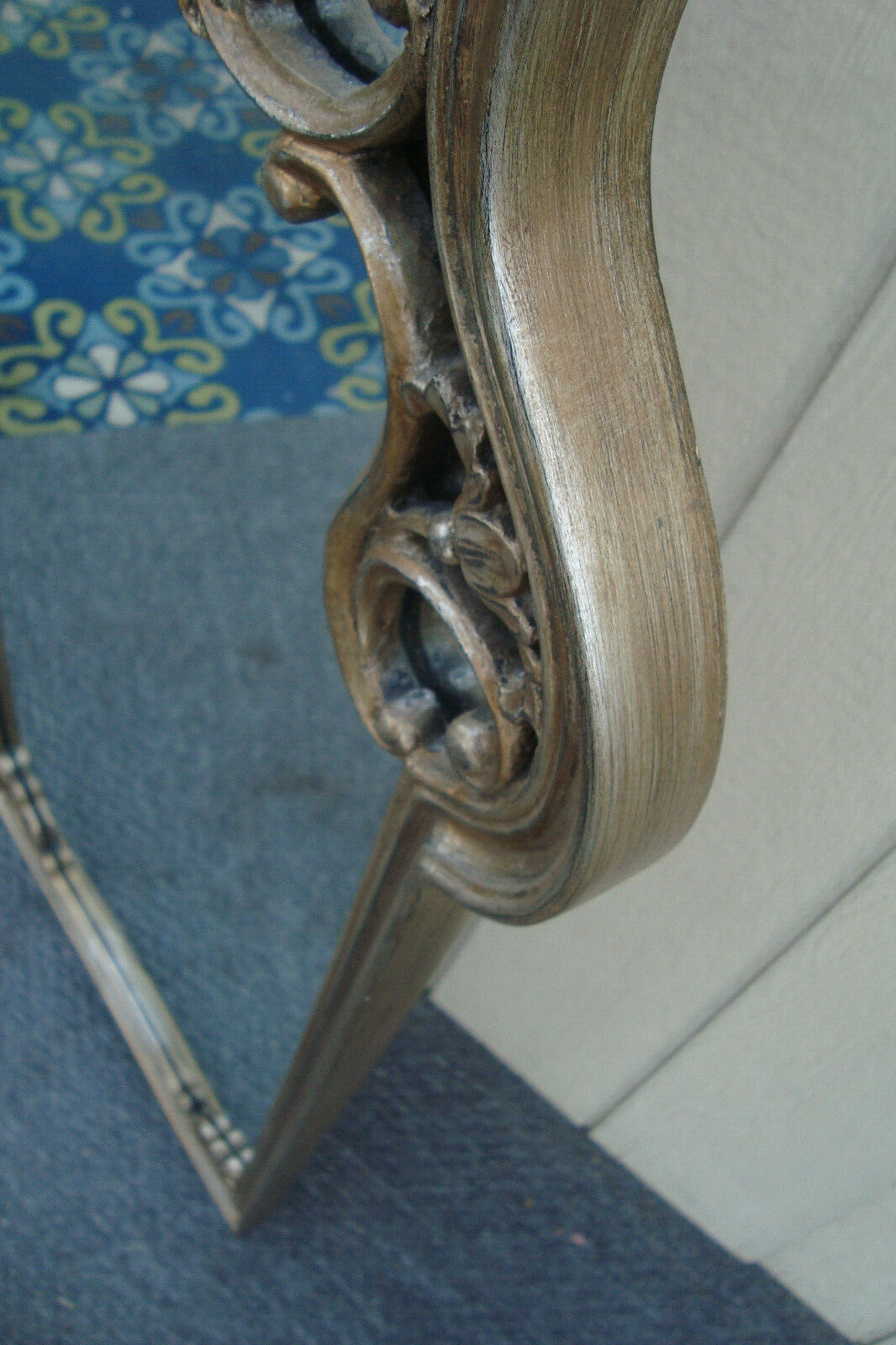 62004  Silver Decorator Mirror in Fancy Picture Frame