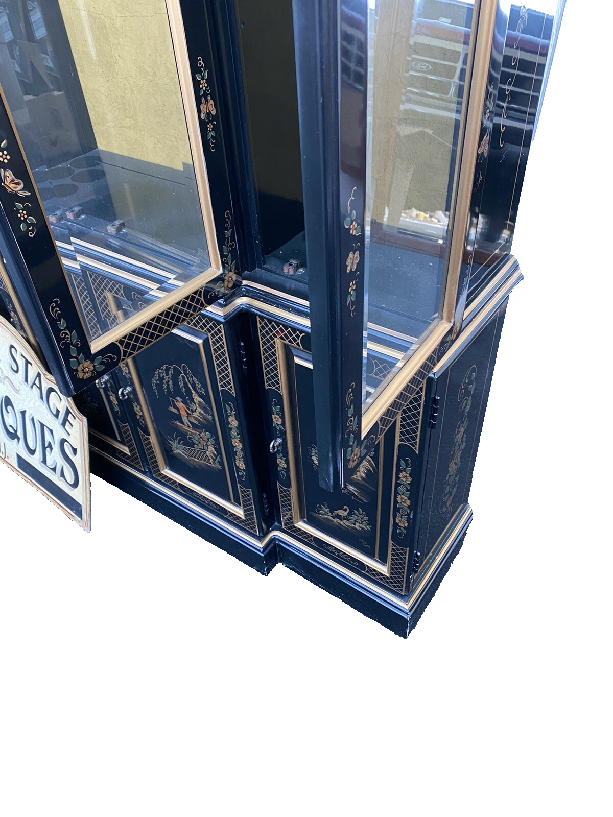 66268  ETHAN ALLEN Oriental Breakfront Curio Cabinet