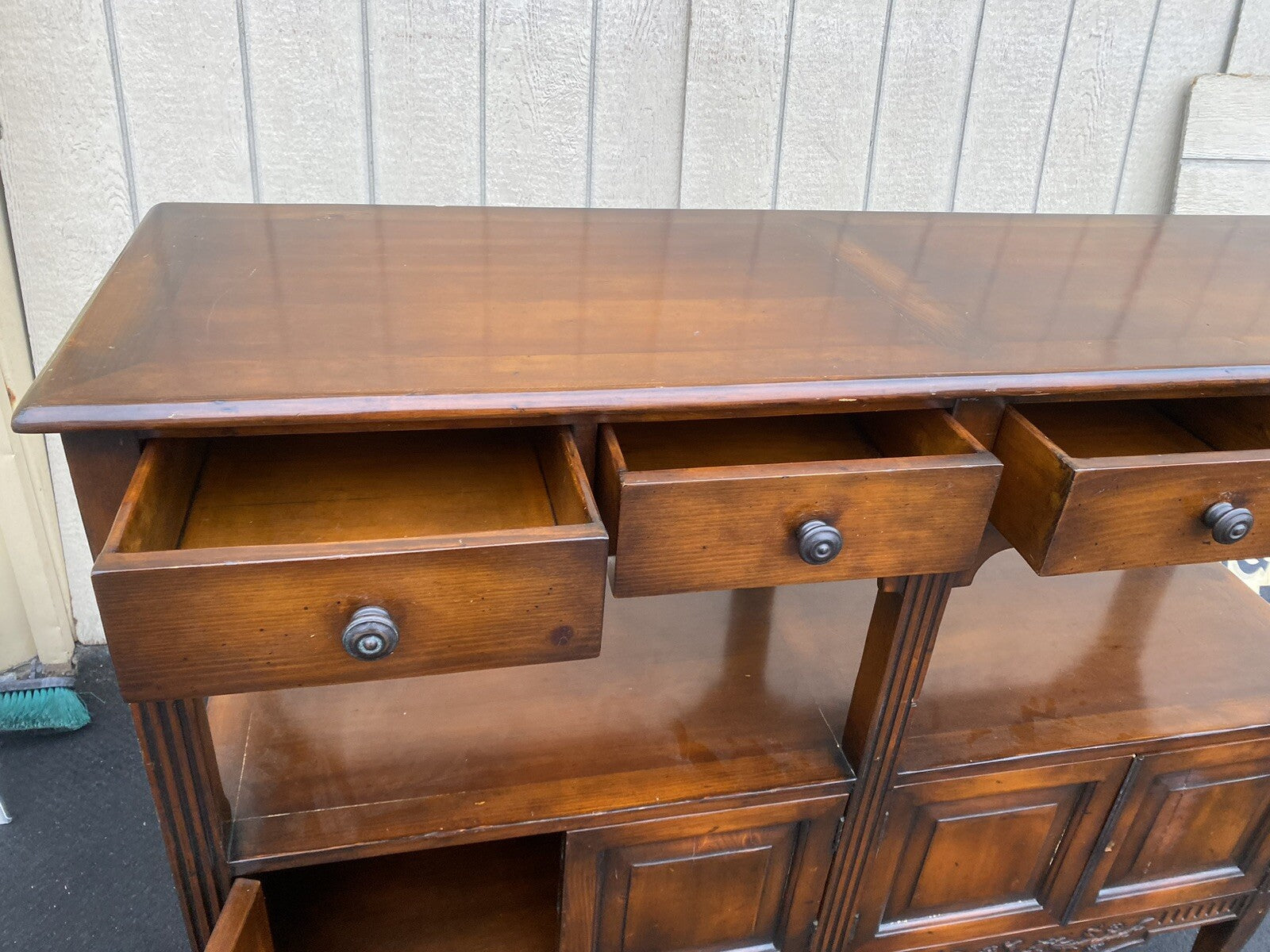 66333  Tall Decorator Sideboard Cabinet  Curio Bookcase