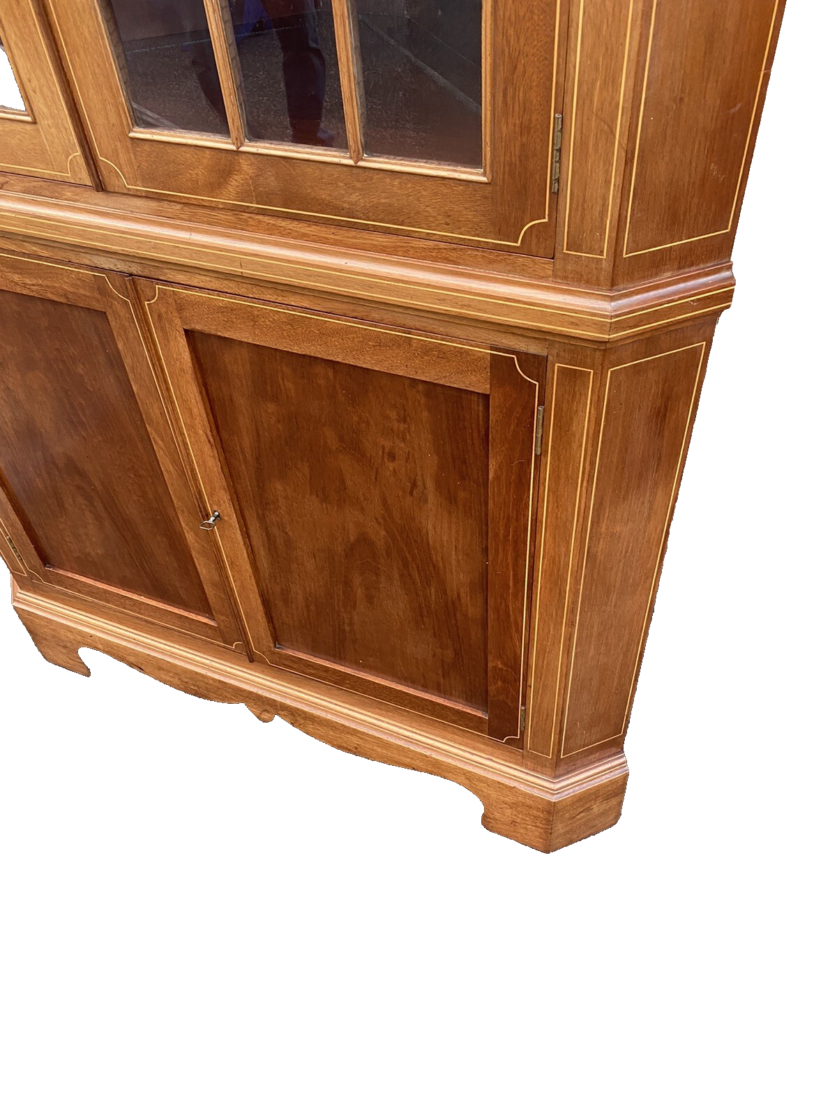 66078 Custom Hand Made Inlaid Corner China Cabinet