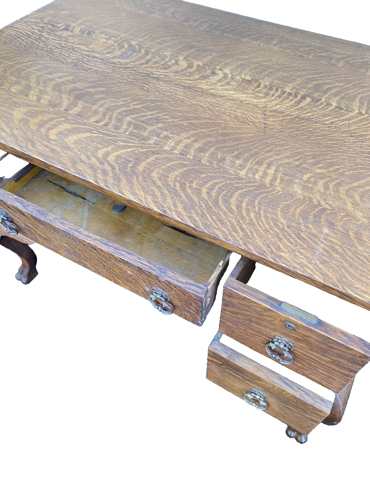 66276 Antique Victorian Oak Partners Desk