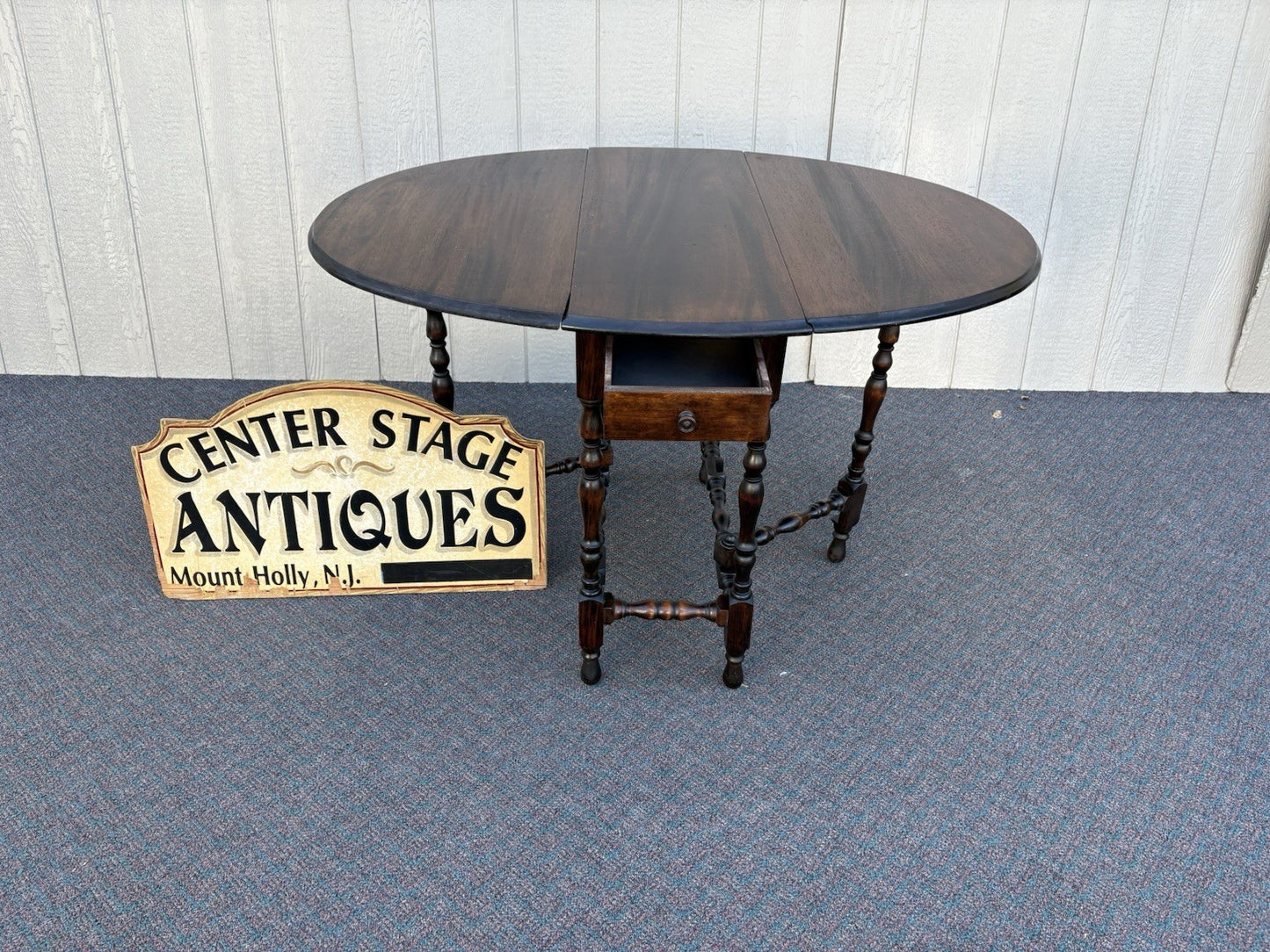 67116 Antique Mahogany Dropleaf Dining Kitchen Table