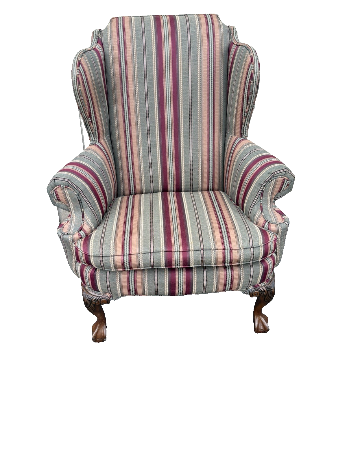 66662   Pair Claw Foot Wing Chair s Chairs