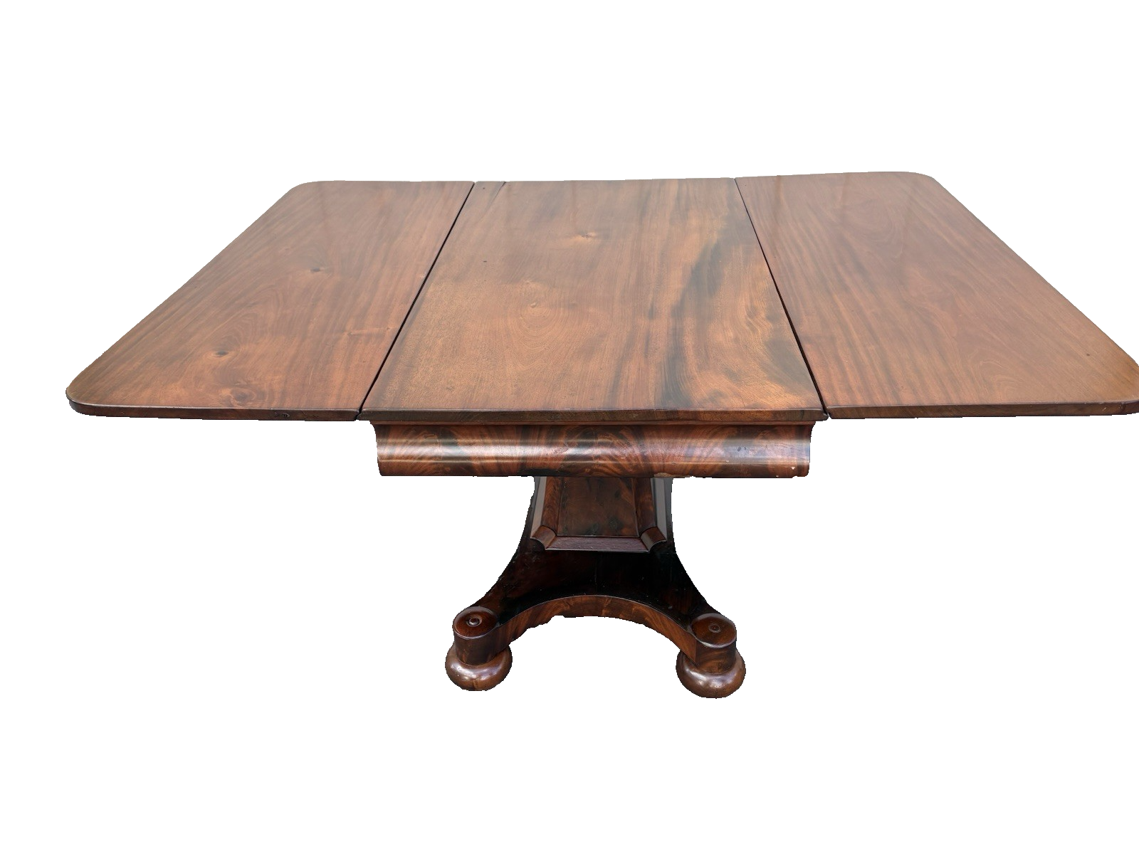 66965  Antique Empire Mahogany Dropleaf Dining Table