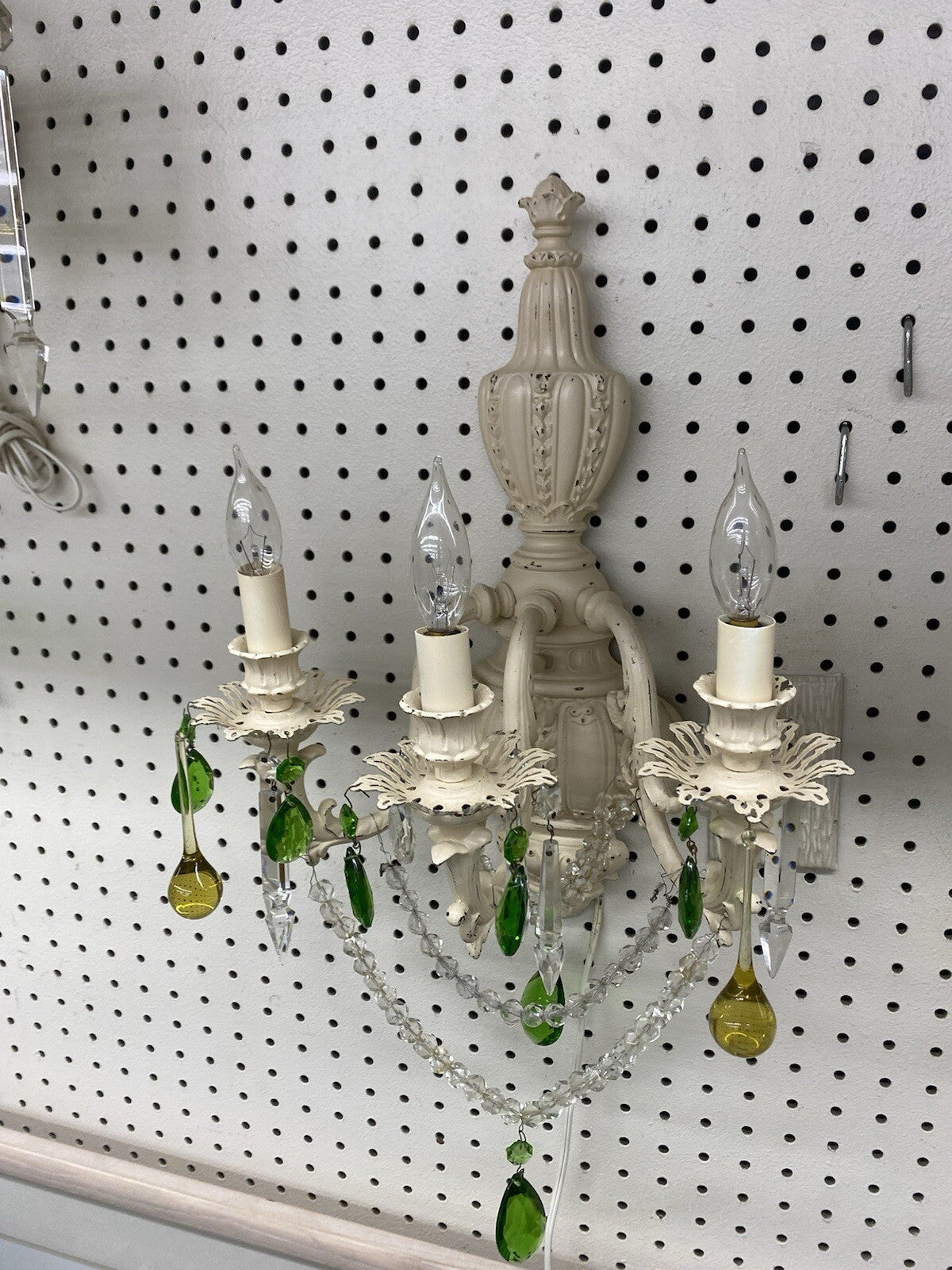 65885 Pair Decorator Wall Sconces Lights w/ Prisms