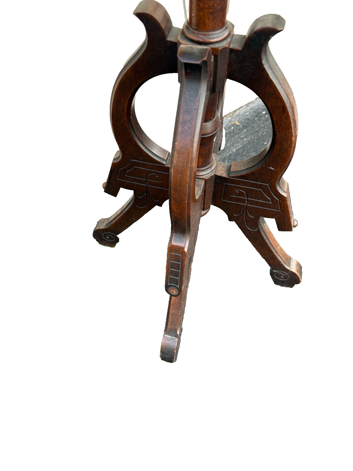 66665  Antique Victorian Marble Top Lamp Table