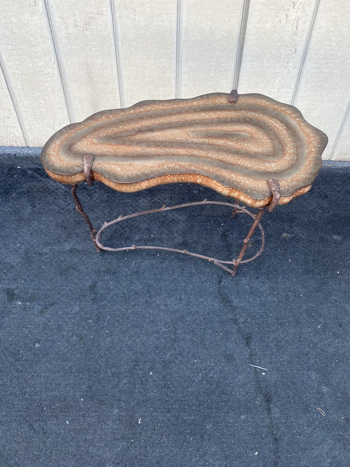 64867 Decorator Modern Lamp Table Stand with funky metal base