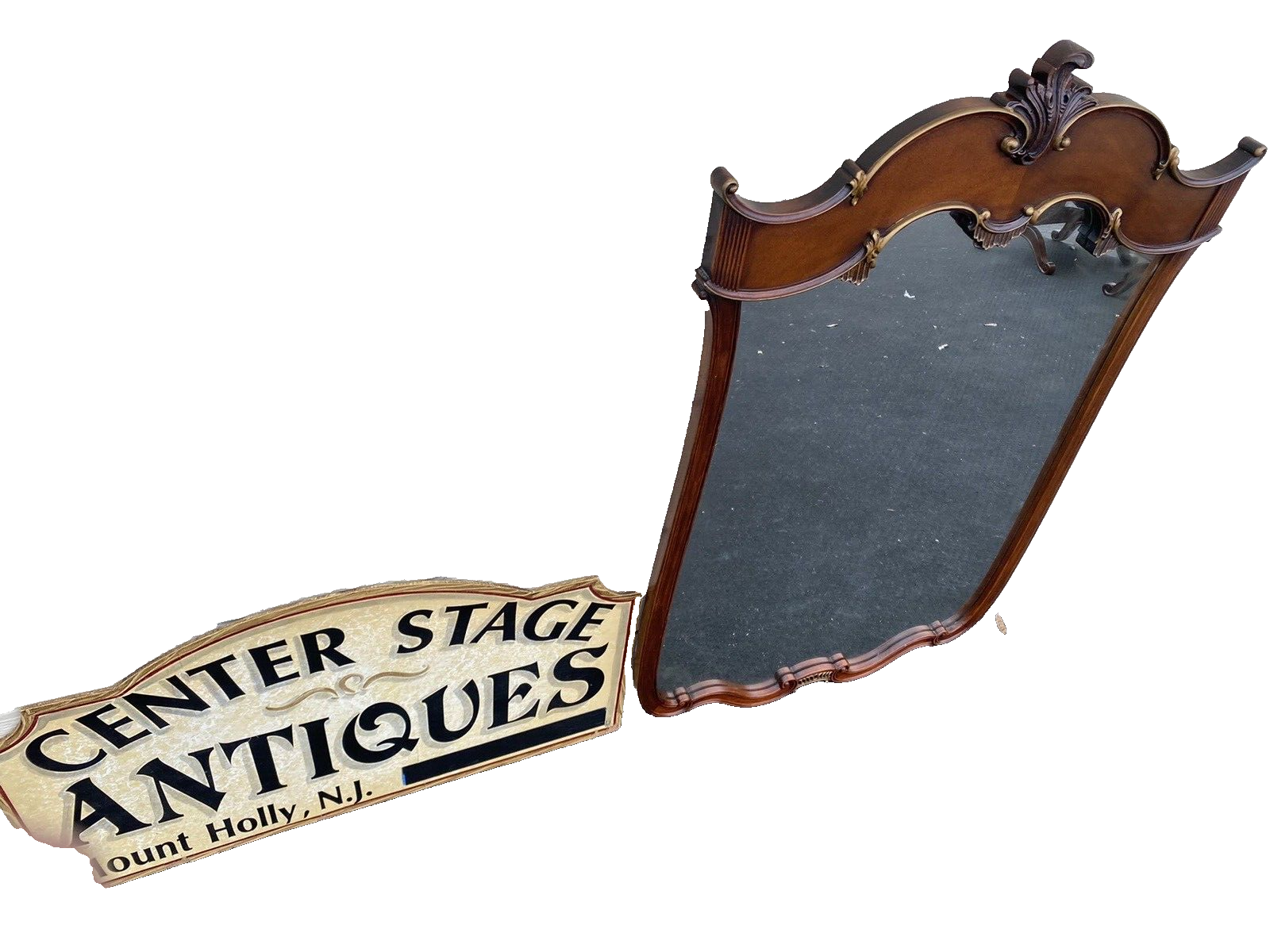 65075 Mahogany Wall Mirror In Fancy Picture Frame